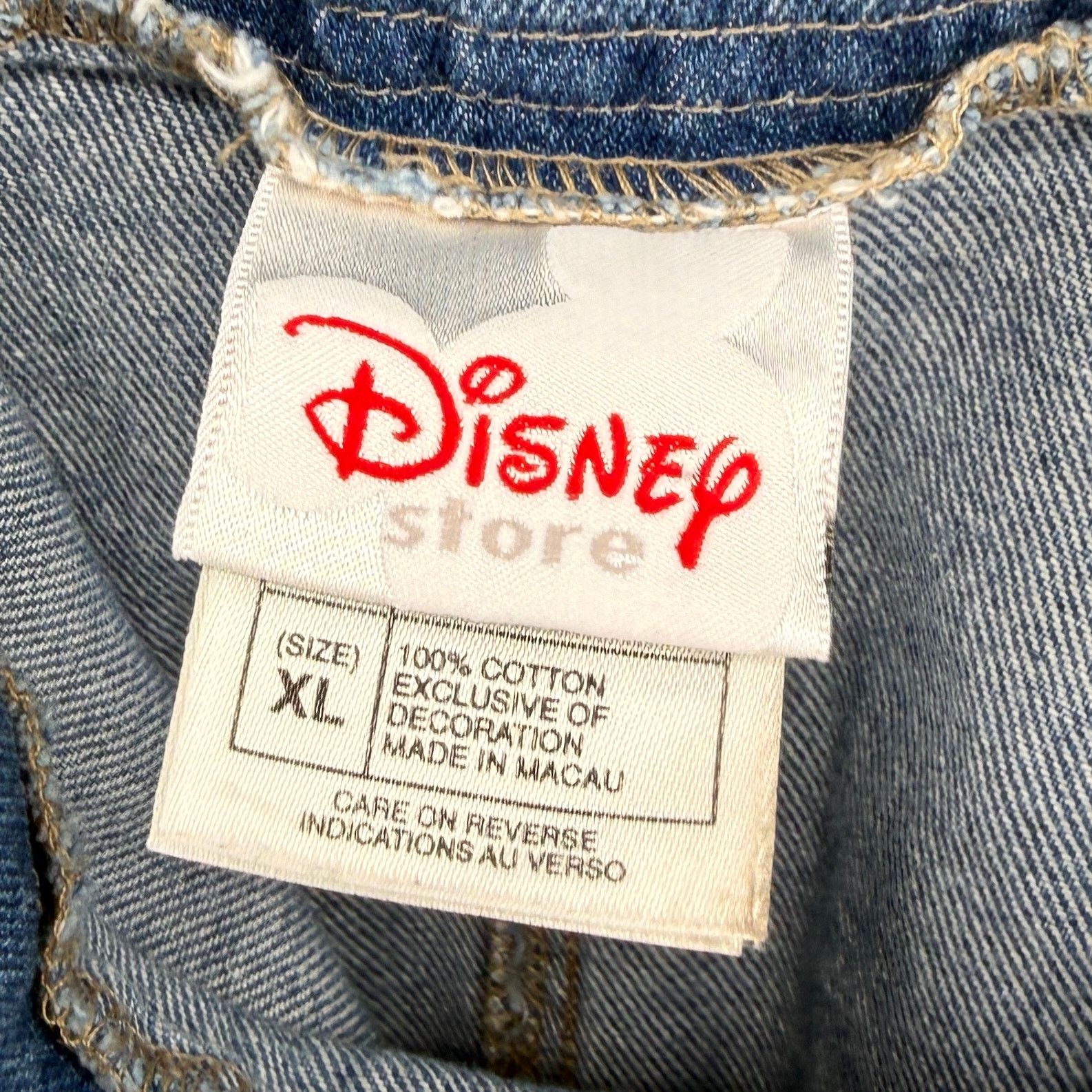 Disney Vintage 90s Denim Mickey Mouse Embroidered Maxi Skirt Size 34" / US 12 / IT 48 - 7 Thumbnail