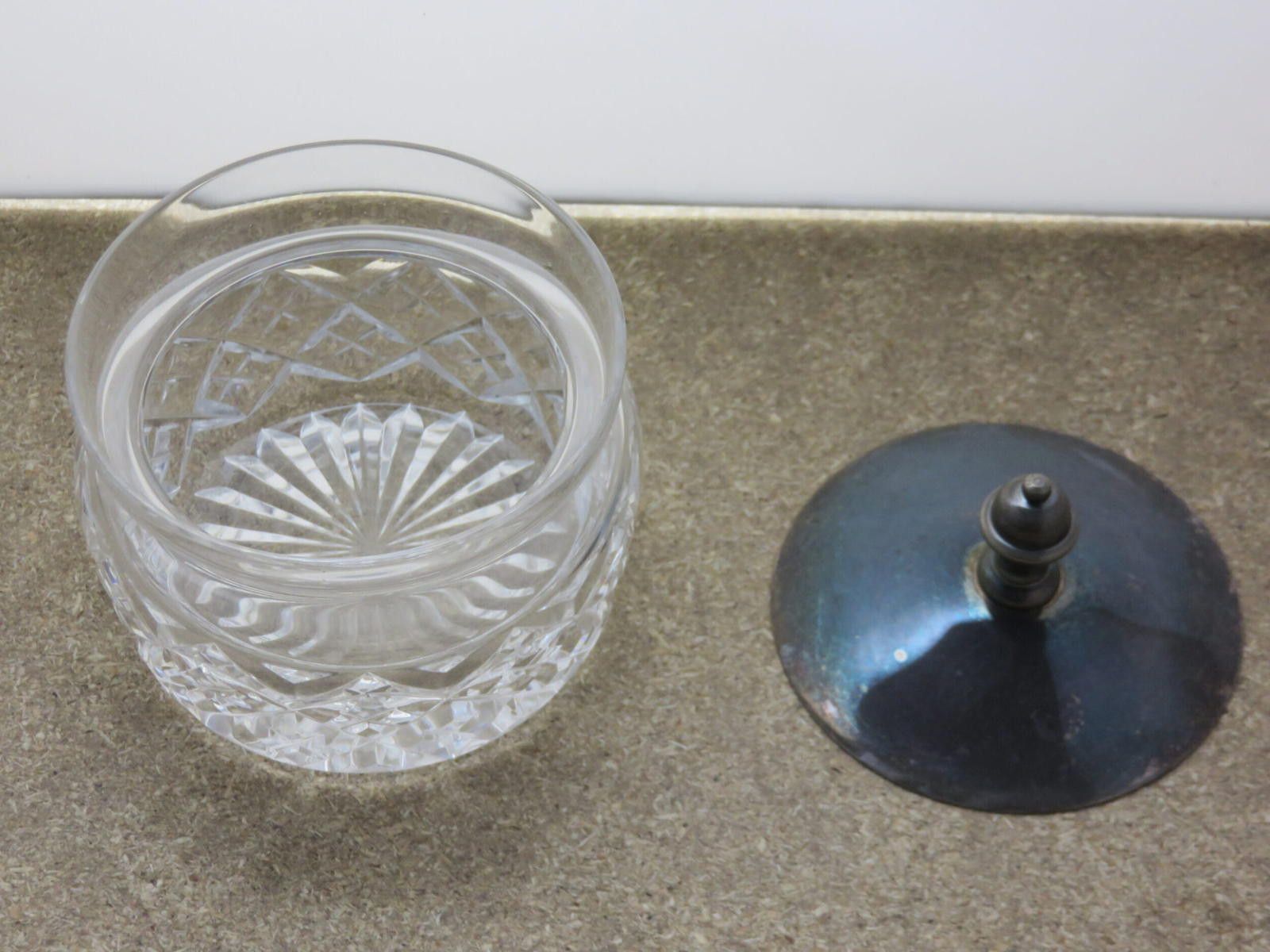 Starter Stuart Crystal Cut Glass Storage Trinket Box Silver Lid Size ONE SIZE - 5 Thumbnail