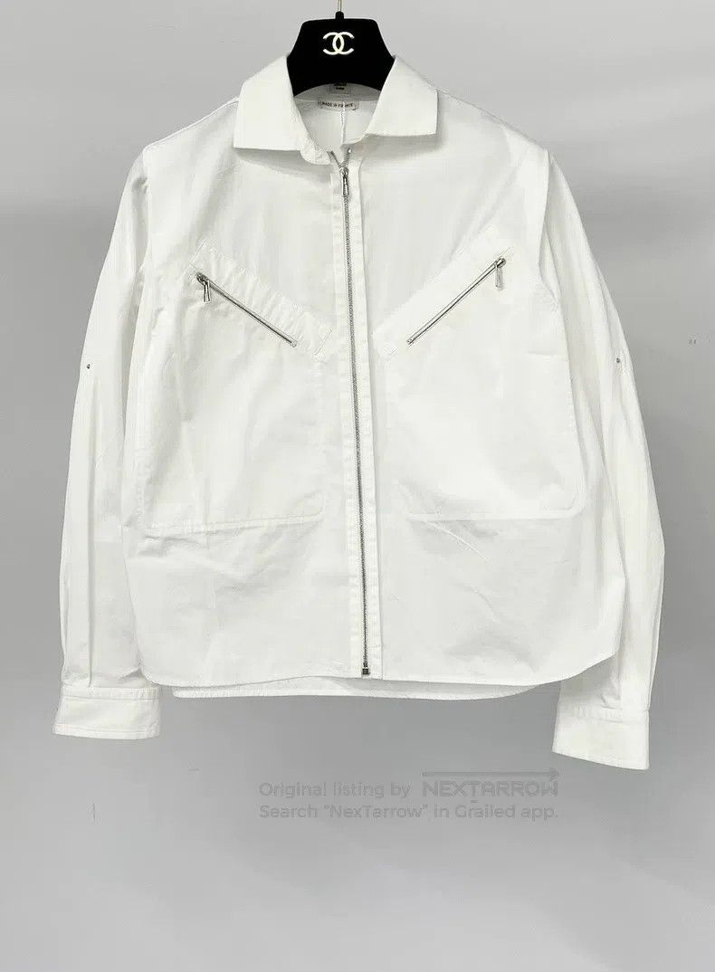 Hermes Hermes White Zip-Up Shirt Jacket Size XXS / US 00 / IT 34 - 1 Thumbnail
