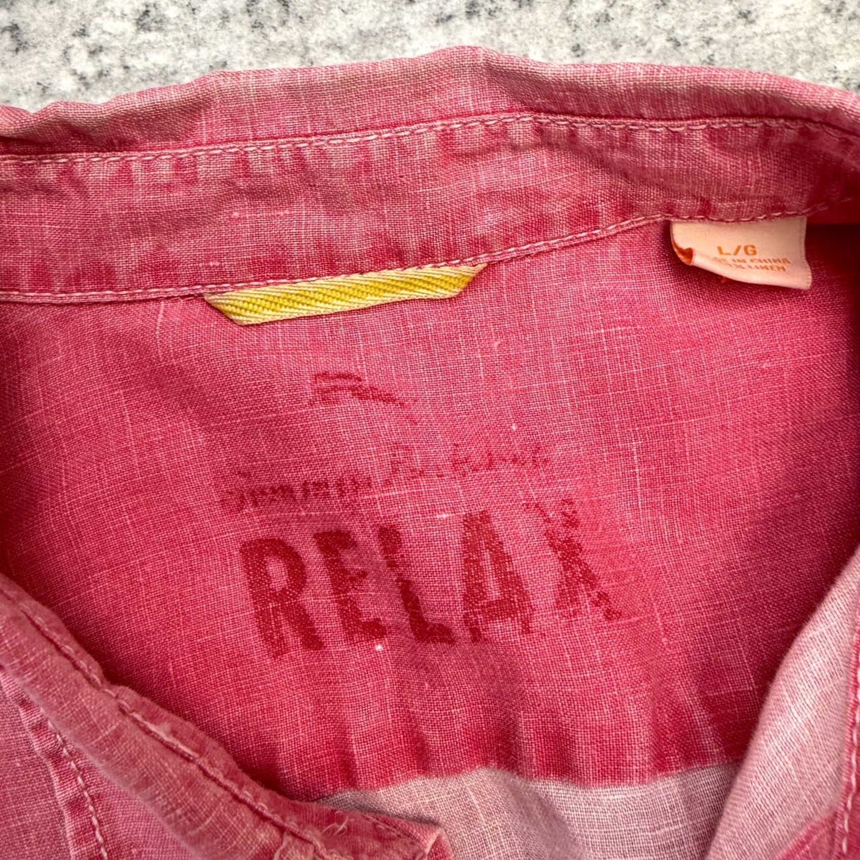 Tommy Bahama Tommy Bahama Shirt Men Large Berry Pink Red Linen Button Up Relaxed Beach Resort Shirt Size US L / EU 52-54 / 3 - 7 Thumbnail