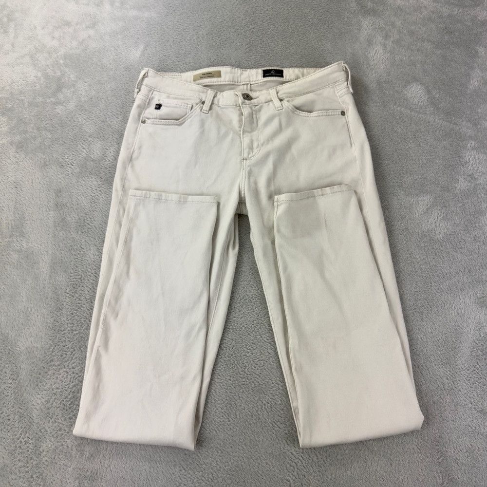 AG Adriano Goldschmied Ag Adriano Goldschmied Skinny Mid Rise Cigarette White Pant Size 27" / US 4 / IT 40 - 1 Thumbnail