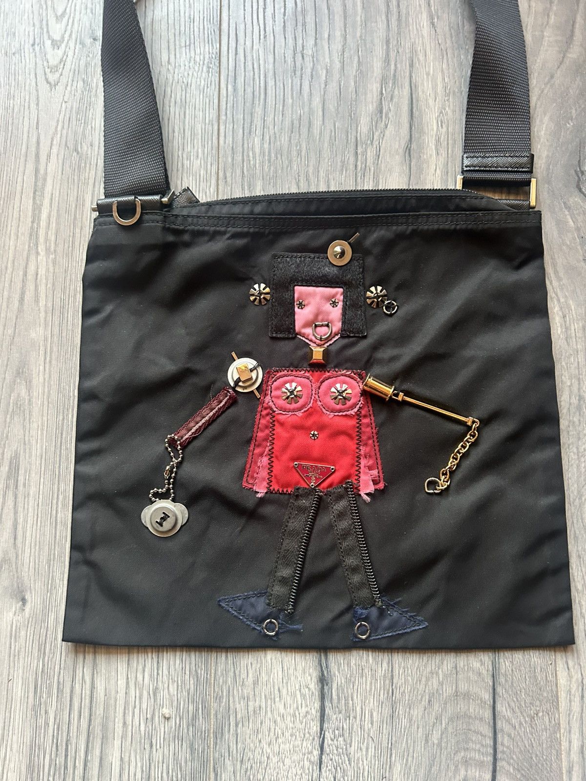 Prada Prada Nylon Crossbody Bag with Robot Patch Size ONE SIZE - 2 Thumbnail