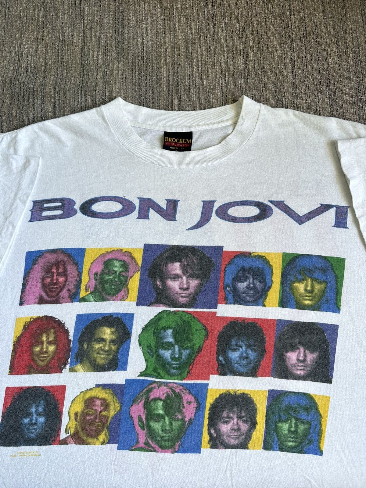 1995年 BON JOVI Tシャツ NICEMAN BROCKUM バンド Vintage 90's Bon Jovi Brockum USA Band Tees rare size large