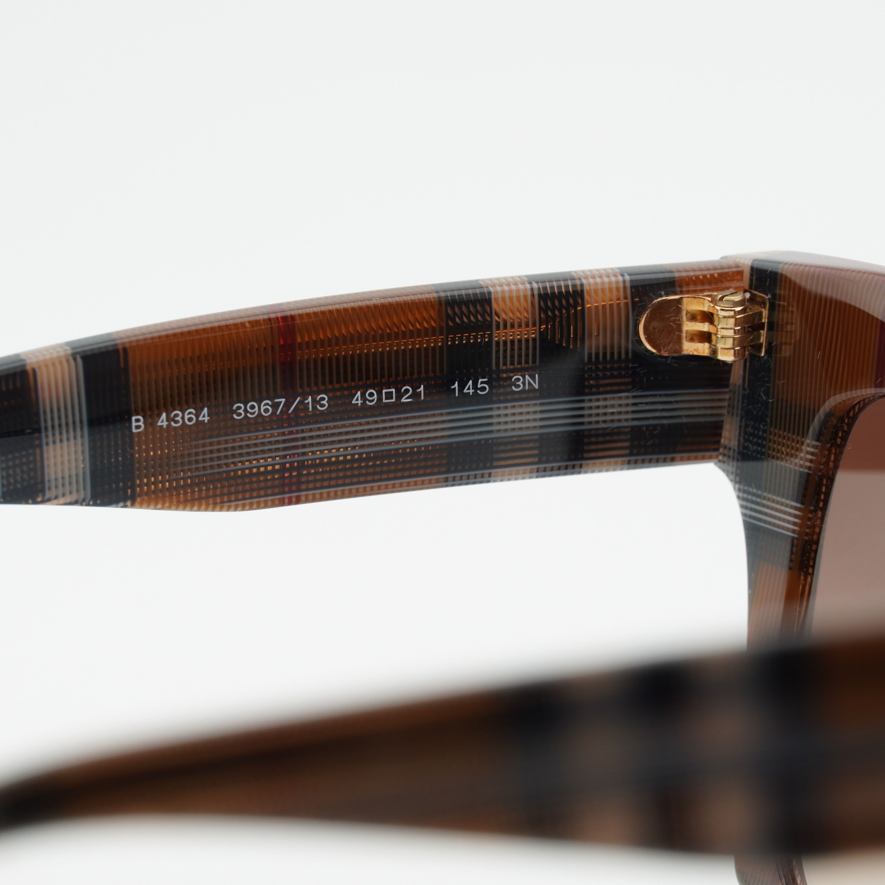 Burberry Burberry BE4364 396713 Sunglasses Check Brown Square Frame Size ONE SIZE - 8 Thumbnail