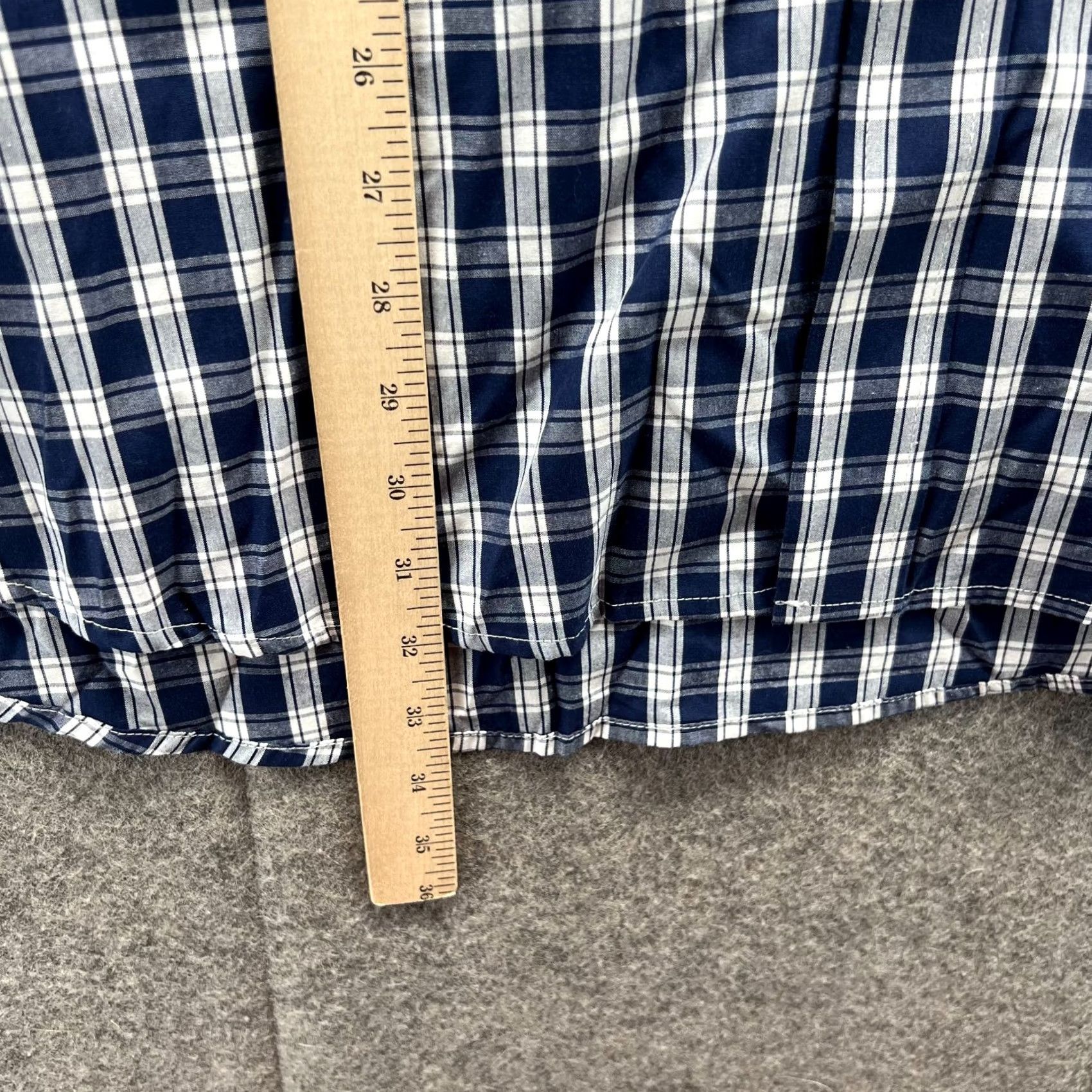 Izod IZOD Shirt Mens XXL Blue White Button-Down Checkered Dress Gingham 2XL Size 48R - 6 Thumbnail