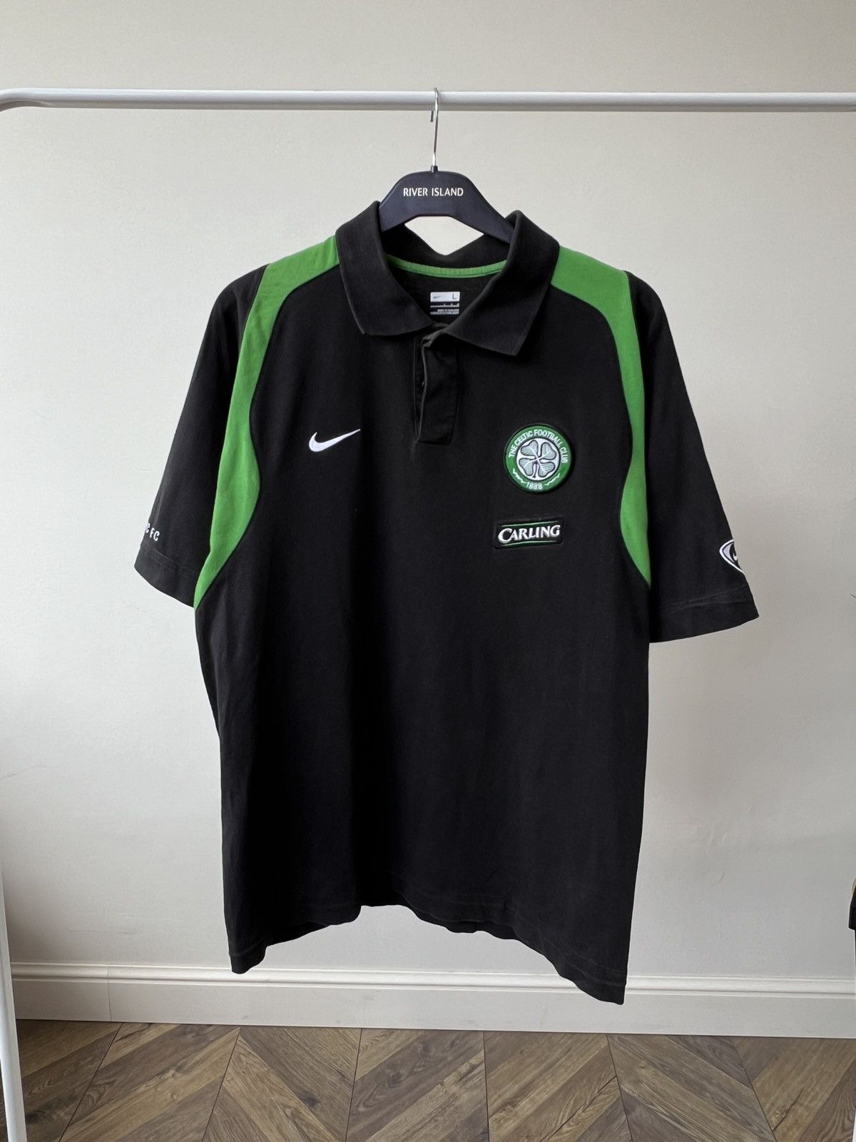 Nike Vintage CELTIC 2007 2008 POLO SHIRT BLACK NIKE Size US L / EU 52-54 / 3 - 2 Thumbnail