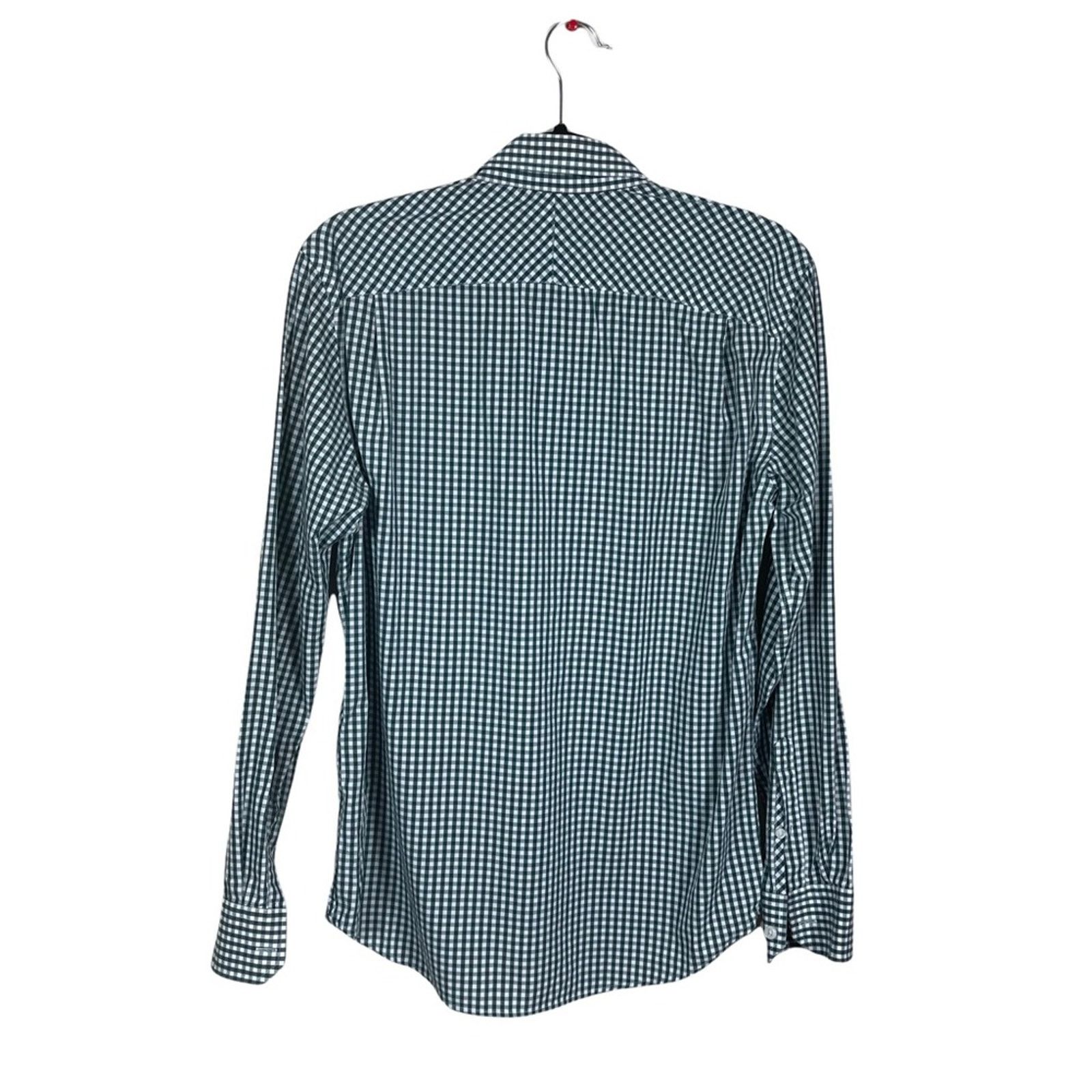 Gap Gap Gingham Long Sleeve Wrinkle Resistant Top Green White S Size US S / EU 44-46 / 1 - 5 Thumbnail