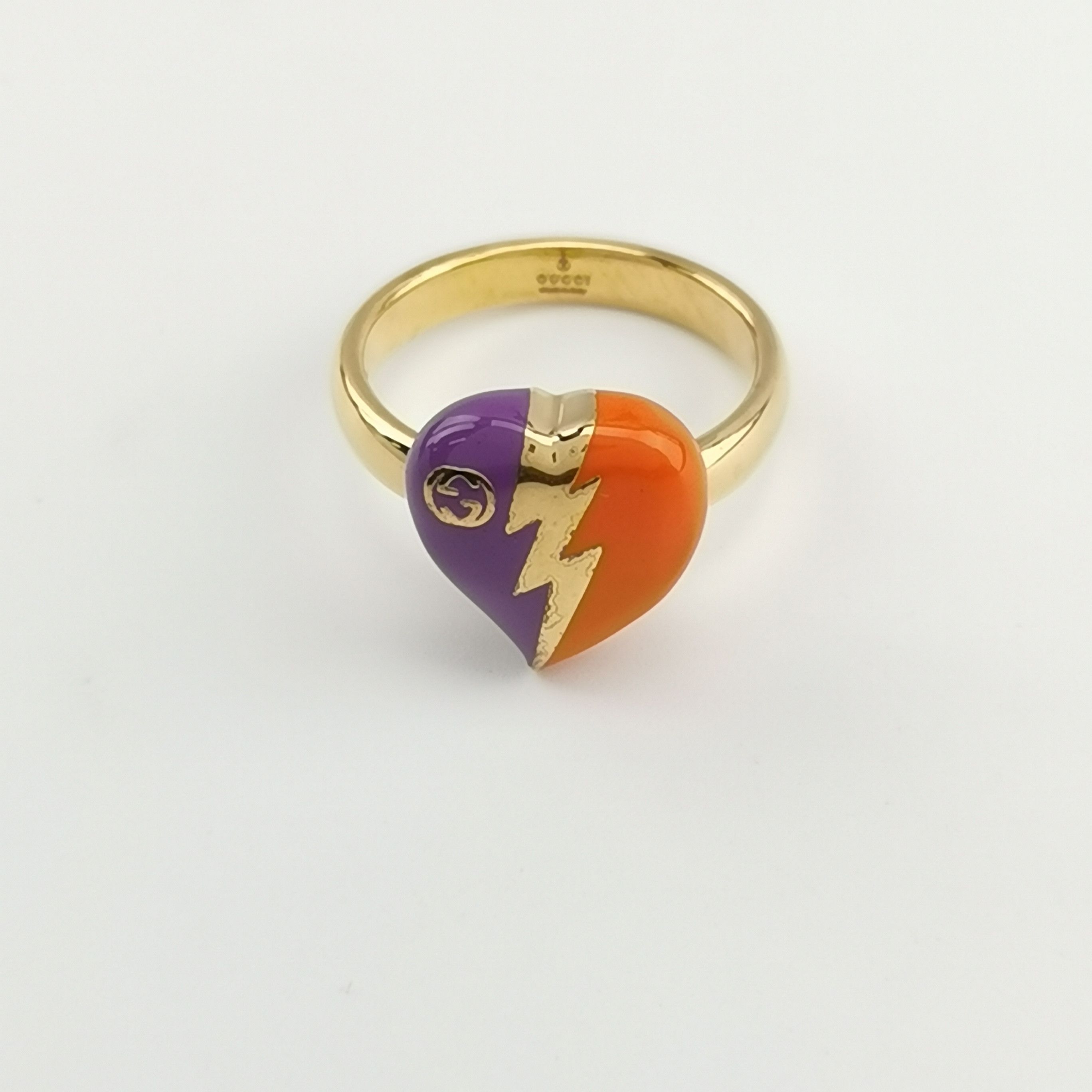 Gucci Gucci Colorblock Heart Double G Ring Size 15 -z2505 Size ONE SIZE - 7 Thumbnail