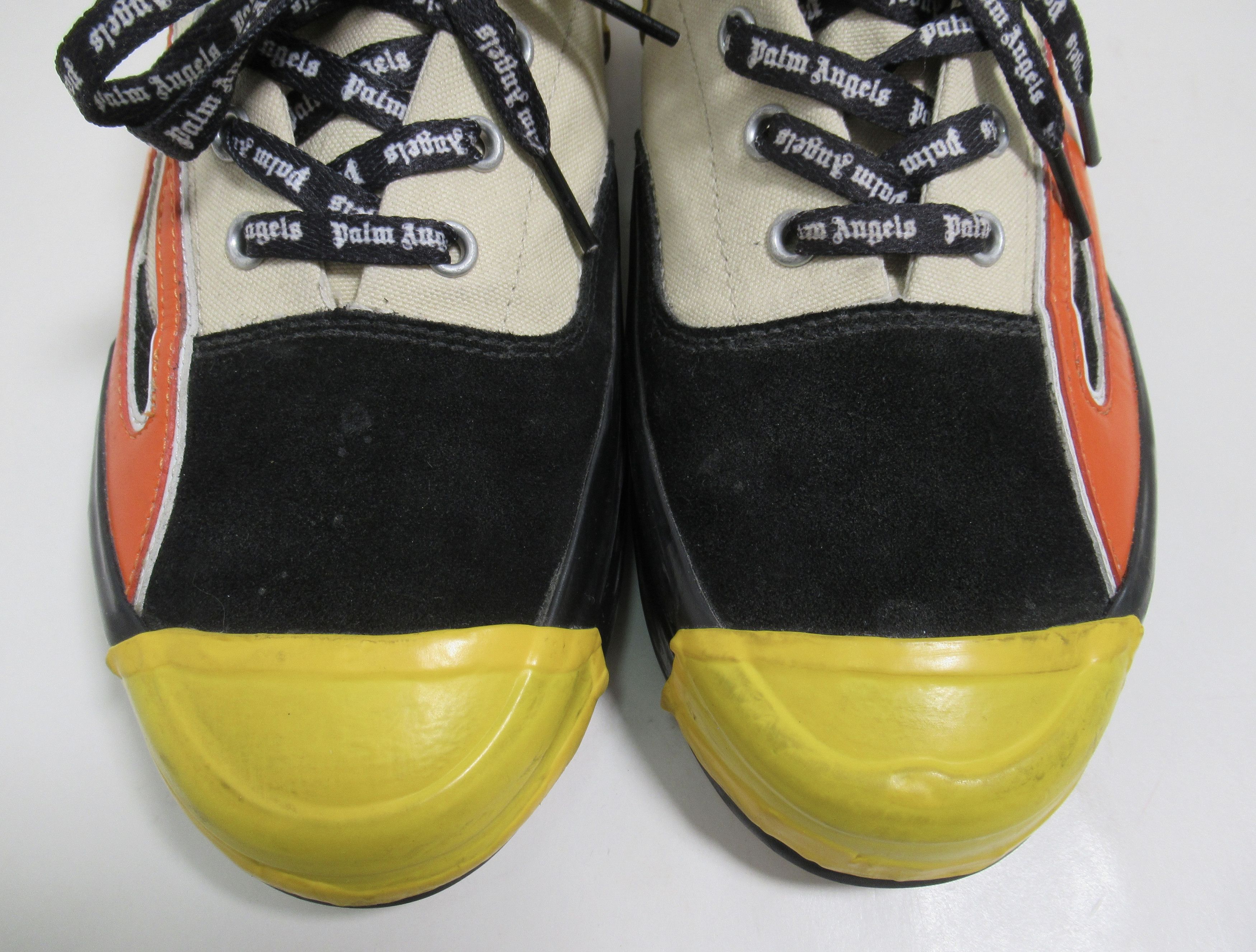 Palm Angels Palm Angels Men's Canvas Flame Sneakers Beige Black Orange Size US 8 / EU 41 - 10 Thumbnail