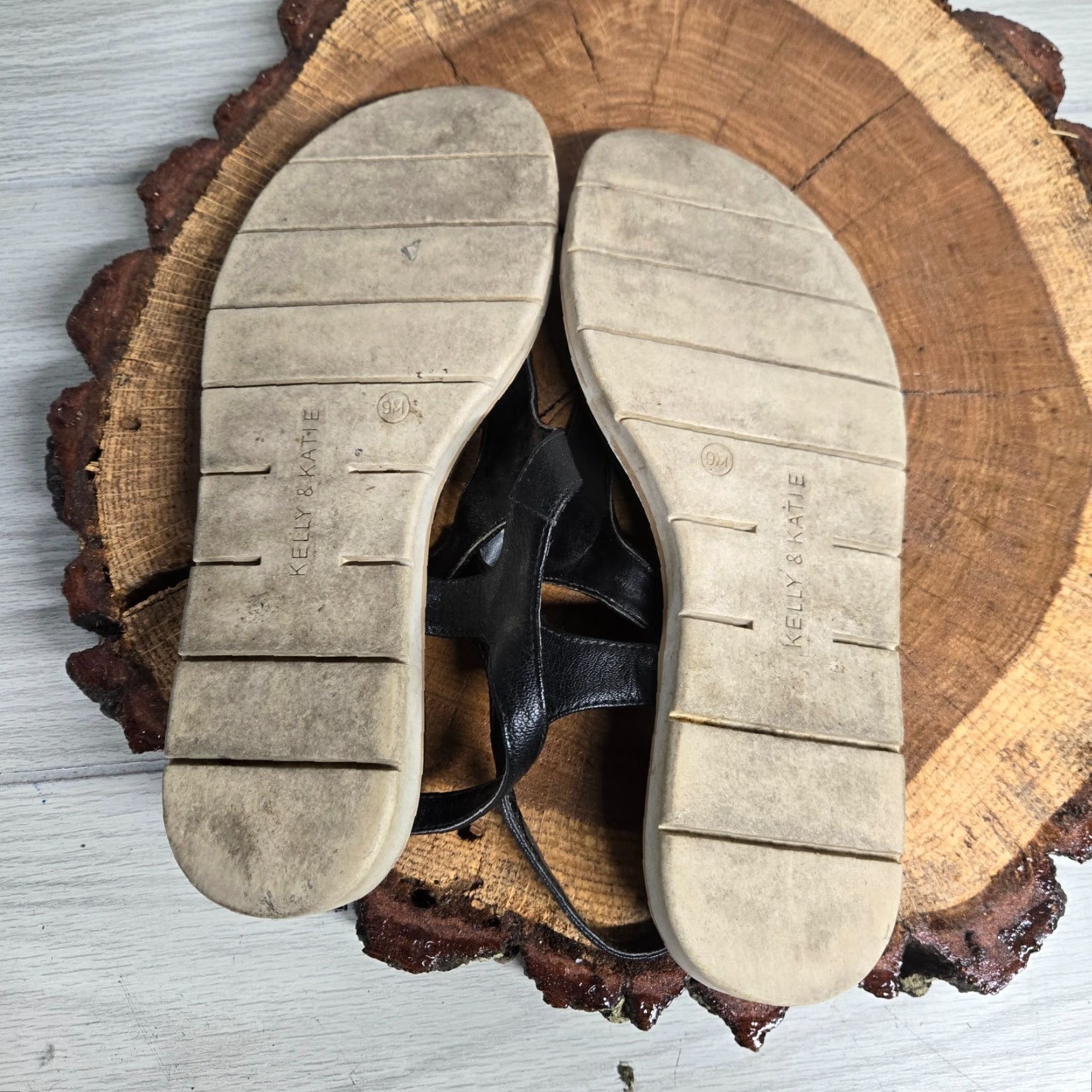 Vintage Kelly & Katie Black Sandals Flats Slip On Adult Women's Size 9M Size US 9 / IT 39 - 5 Thumbnail