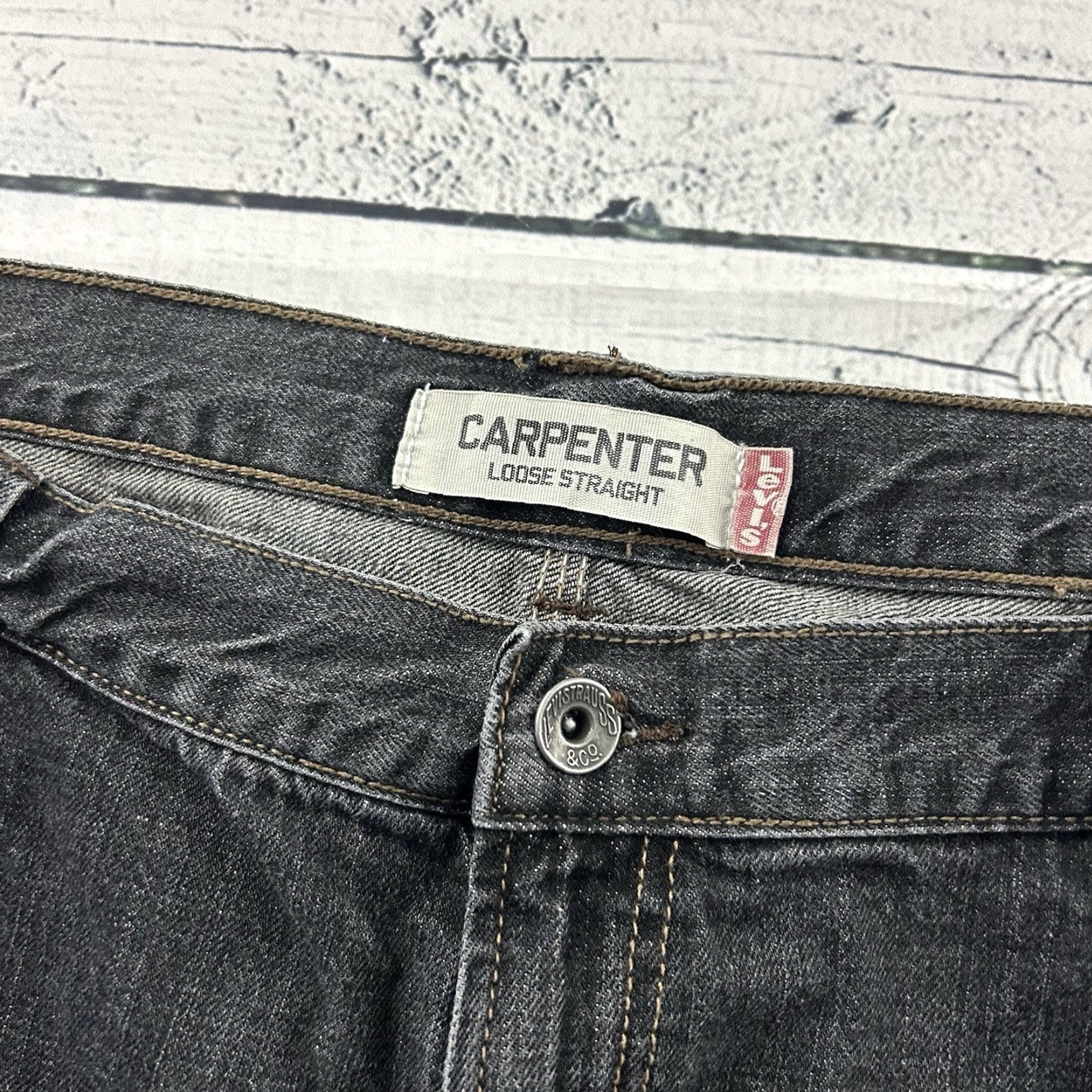 Levi's VTG Levi's Carpenter Jeans Black Wash Denim Men's 42x38 Straight 42 38 Mens Size US 42 / EU 58 - 4 Thumbnail
