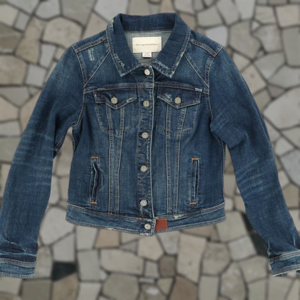Vintage Pilcro and the Letterpress Crop Trucker Demin Jacket Blue Women's M Shirt Size M / US 6-8 / IT 42-44 - 1 Thumbnail