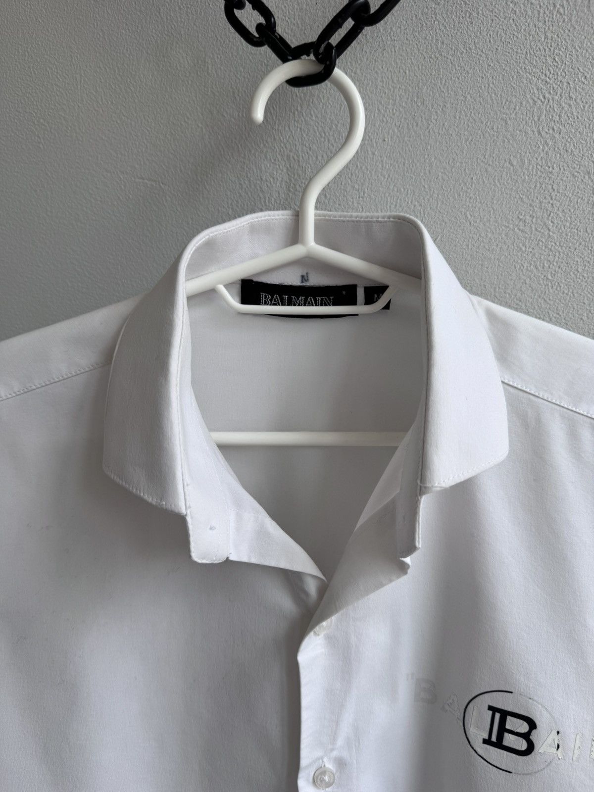 Balmain Balmain Paris White Button Up Shirt T Shirt Tee Big Logo Size US M / EU 48-50 / 2 - 9 Thumbnail