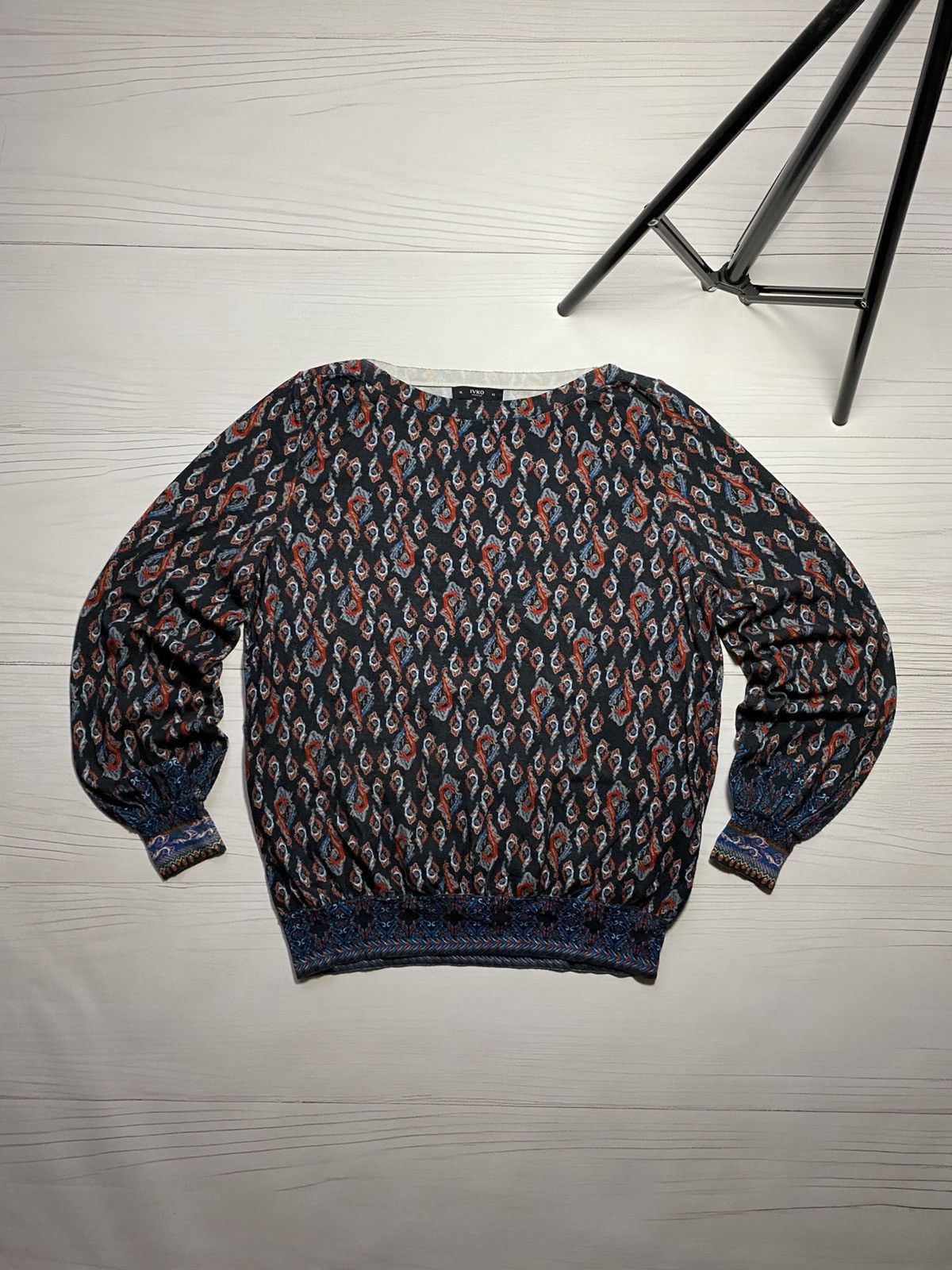 Designer IVKO printed ornament pattern pullover sweater designer Size M / US 6-8 / IT 42-44 - 1 Thumbnail