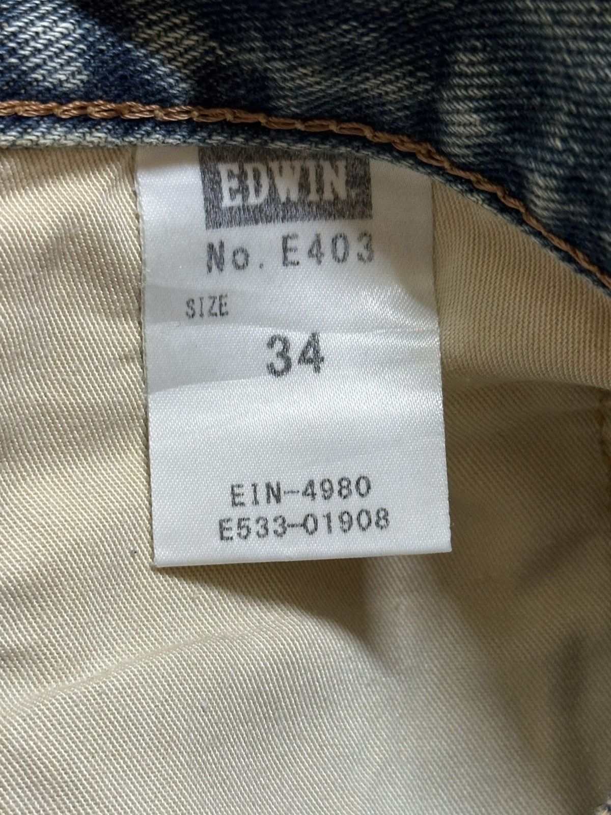 Edwin Vintage Japan Edwin 403 Blue Faded Clawmark Wash Style Jeans Size US 34 / EU 50 - 9 Thumbnail