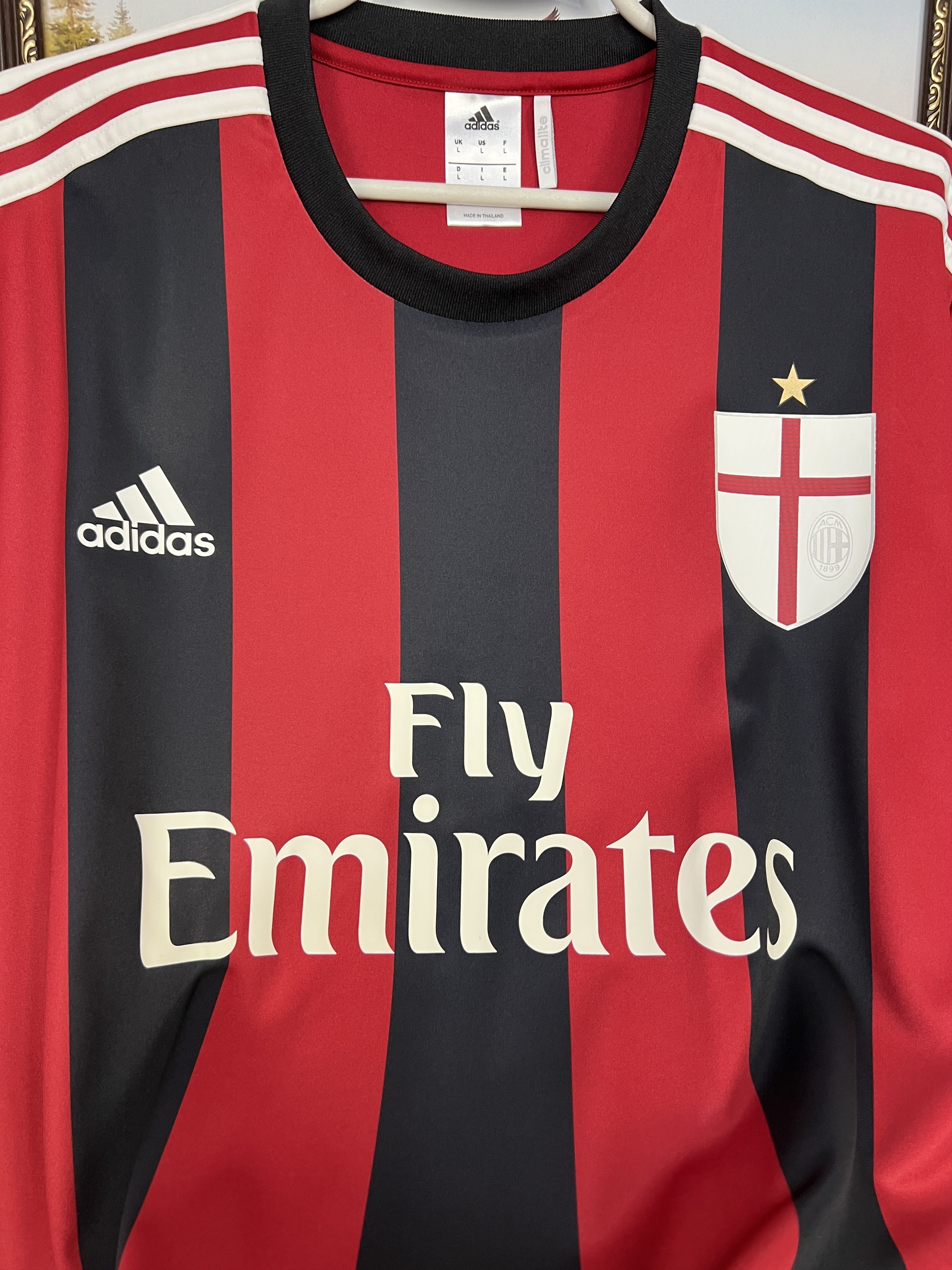 Adidas AC Milan Home football shirt 2014 Soccer Adidas Jersey Mens Size US L / EU 52-54 / 3 - 3 Thumbnail