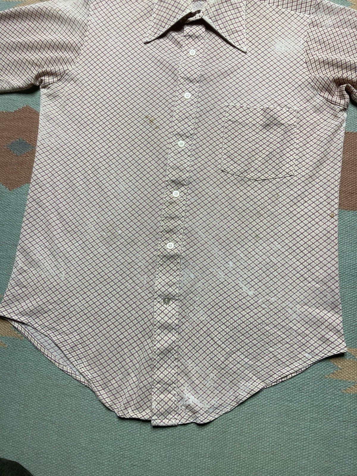Van Heusen × Vintage 60s button shirt van heusen knit polyeste thin dagger medium Size US M / EU 48-50 / 2 - 2 Thumbnail