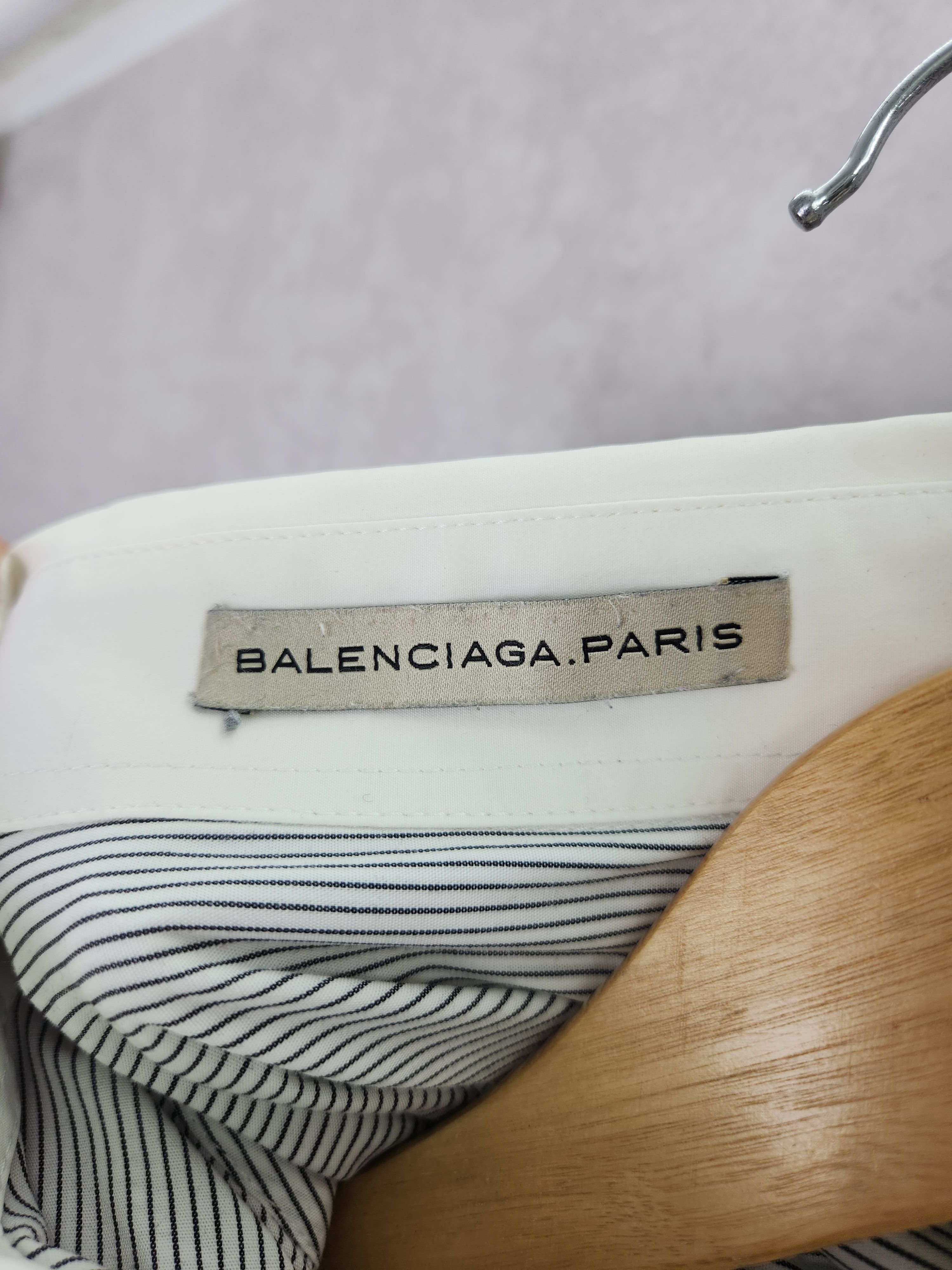 Balenciaga Balenciaga paris stripes button ups shirt pockets logo Size US L / EU 52-54 / 3 - 10 Thumbnail