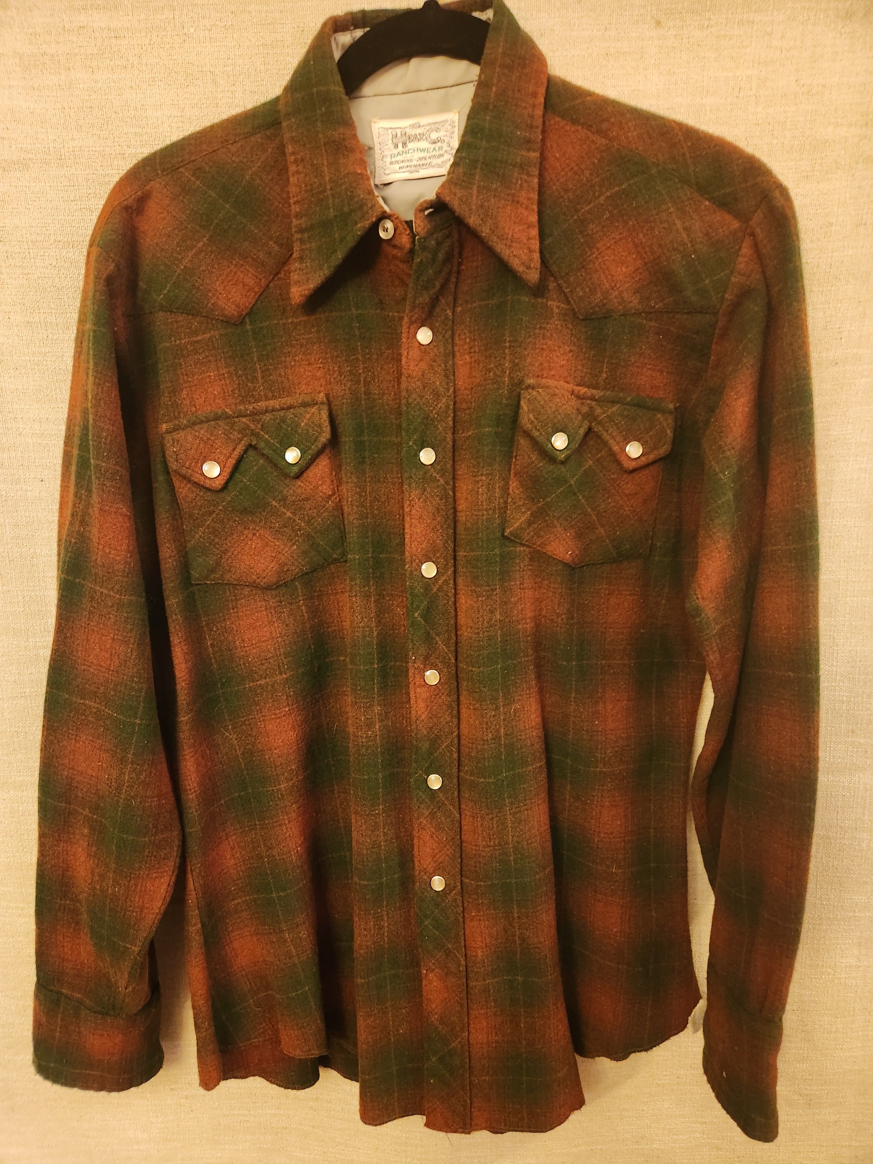 Other Vintage 50's H Bar C 50s Wool/Nylon Blend Western Shirt Size US M / EU 48-50 / 2 - 1 Thumbnail