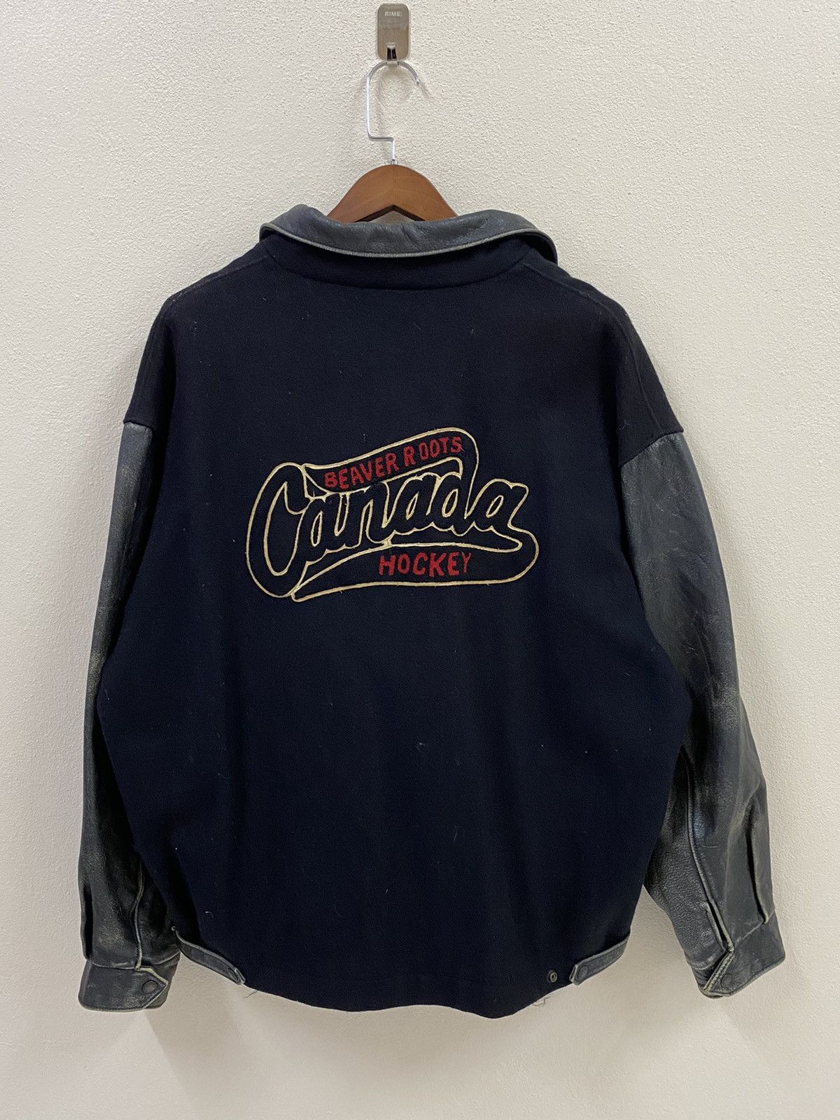 Vintage Vtg Varsity 80s Wool Jacket Beaver Roots Canada Size US XL / EU 56 / 4 - 3 Thumbnail
