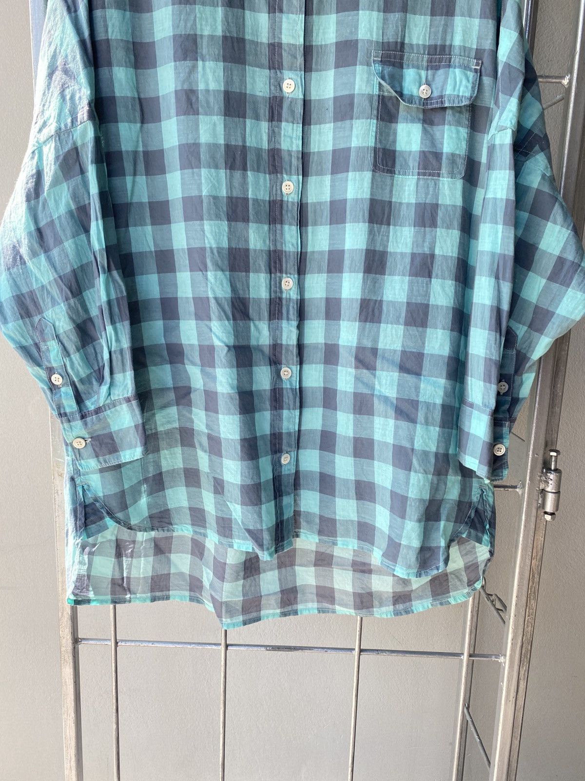 mercibeaucoup mercibeaucoup, jevous enprie Mint Checkered Button-Up Shirt Size XS / US 0-2 / IT 36-38 - 6 Thumbnail