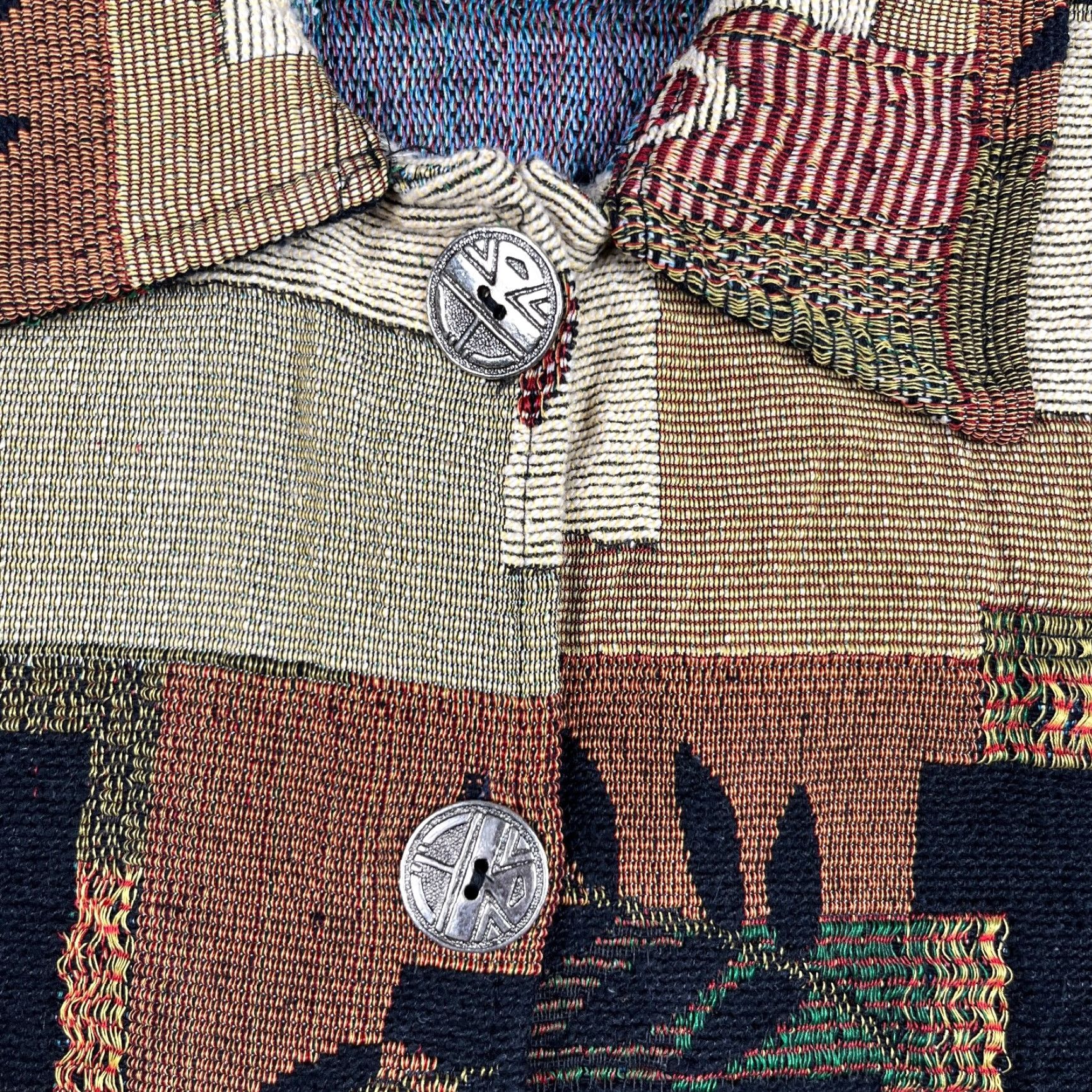 Vintage VINTAGE Jane Ashley Tapestry Jacket Womens Large Fall Autumn Patchwork Metal Button Size L / US 10 / IT 46 - 6 Thumbnail