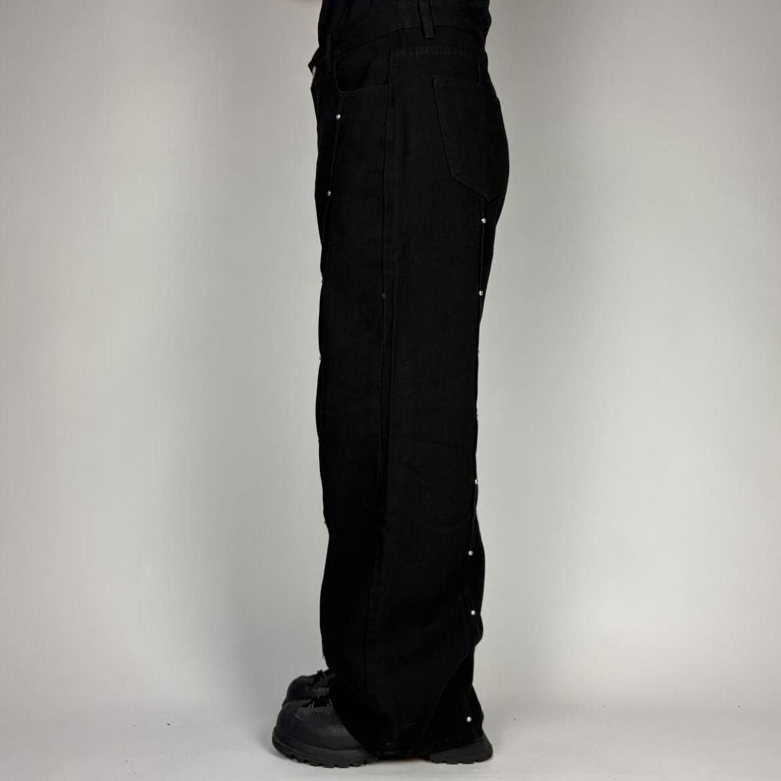 Other Black Studded Wide Leg Trousers Size US 34 / EU 50 - 3 Thumbnail