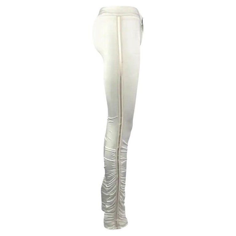 Gucci F/W 2004 Gucci by Tom Ford White satin trousers w/ bow trim Size 32" / US 10 / IT 46 - 1 Thumbnail