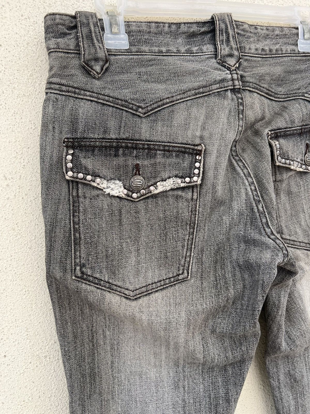 Schlussel Vintage Schlussel Japan Ripped Distressed Denim Grey Jeans Size US 31 - 17 Thumbnail