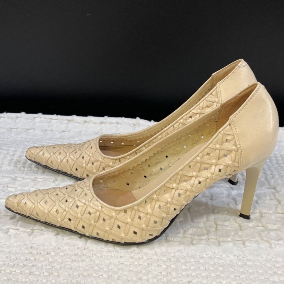 Other Via Spiga Women's Beige Leather Shoes/Heels Size 6M SKU 5134 Size US 6 / IT 36 - 4 Thumbnail