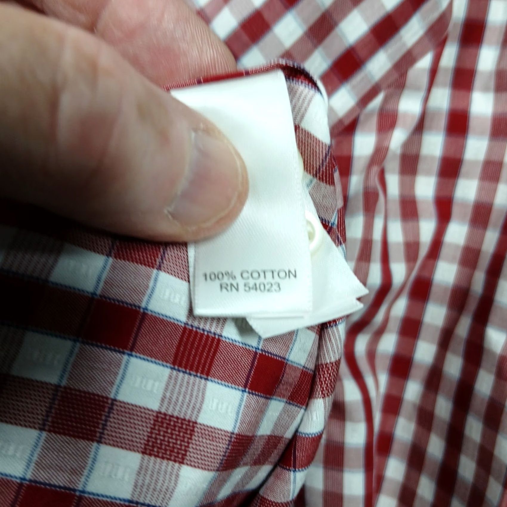 Banana Republic Banana Republic Slim Fit Shirt Men's XL Red White Gingham Non-Iron Cotton Size US XL / EU 56 / 4 - 5 Thumbnail