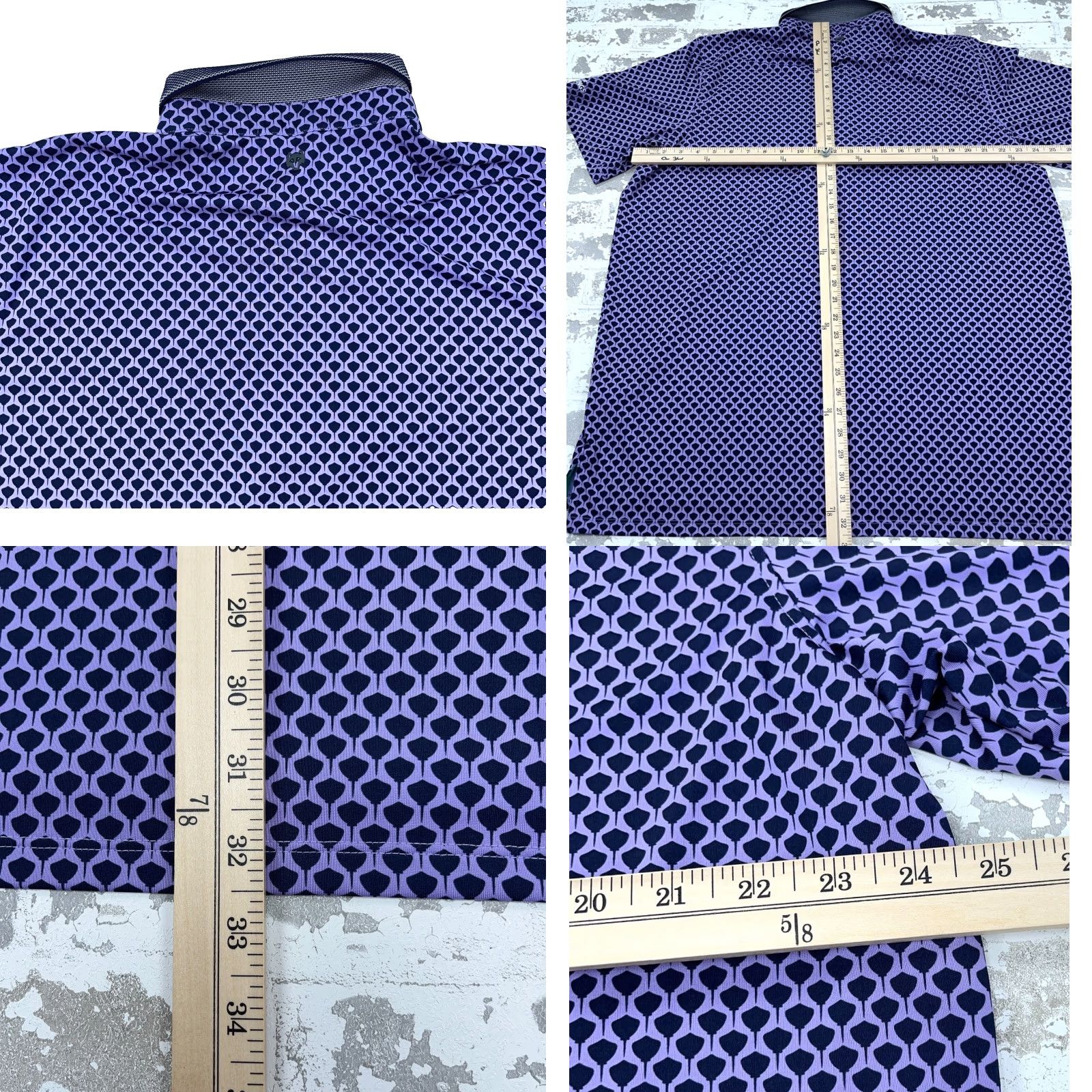 Vintage Greyson Polo Shirt Men XL Purple Performance Golf Culb Resort Sting Ray Print Shirt XS? Size US XL / EU 56 / 4 - 8 Thumbnail