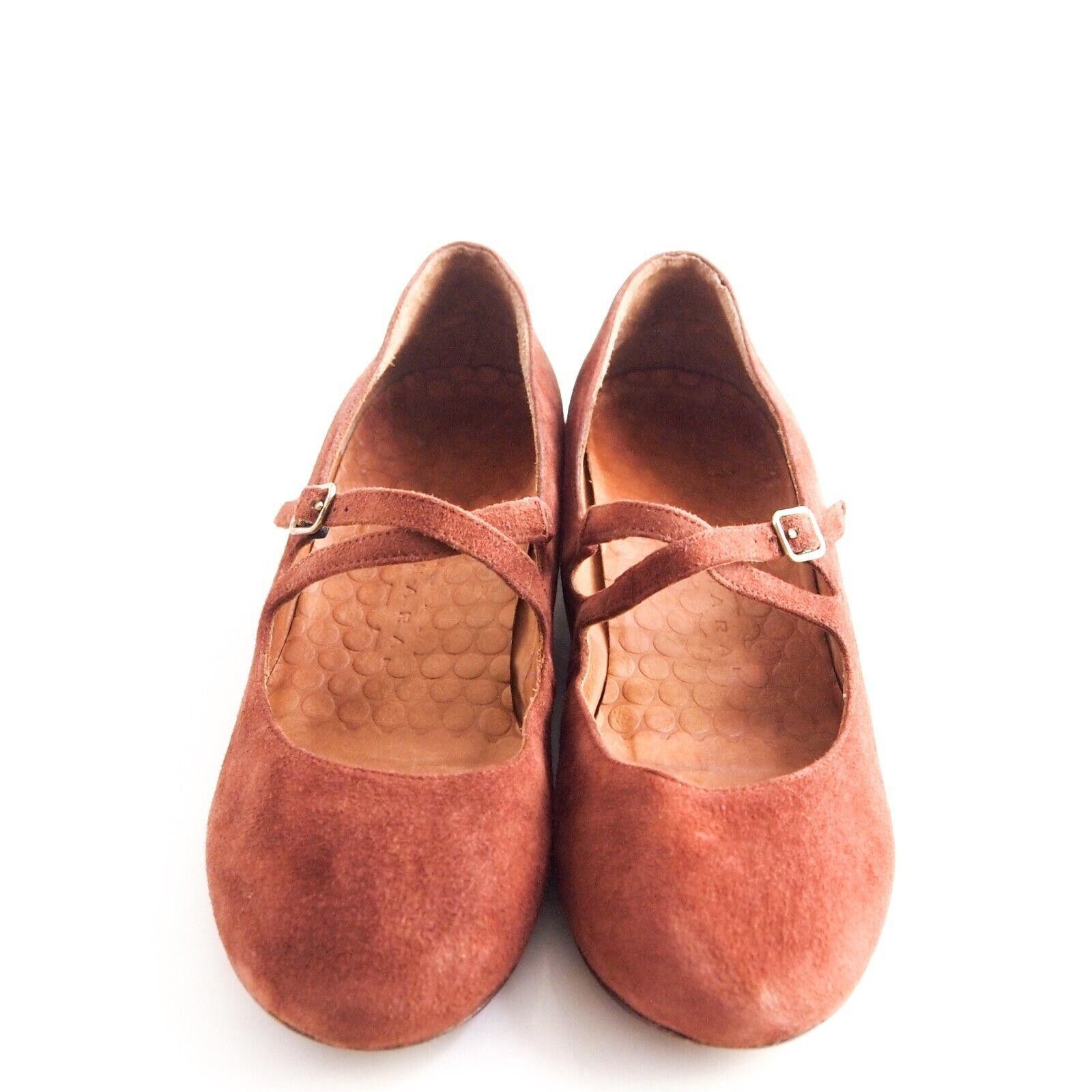 Designer Chie Mihara Mary Jane Flats Red Suede EU 38.5 US 8.5 Size US 8.5 / IT 38.5 - 1 Thumbnail