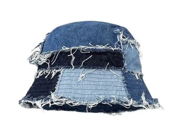 Japanese Brand Manami x Konno Denim patchwork distressed bucket hat Size ONE SIZE - 2 Thumbnail