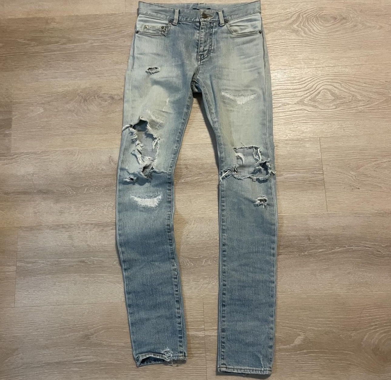 Saint Laurent Paris HEDI SLIMANE CRASH DENIM Size US 27 - 1 Thumbnail