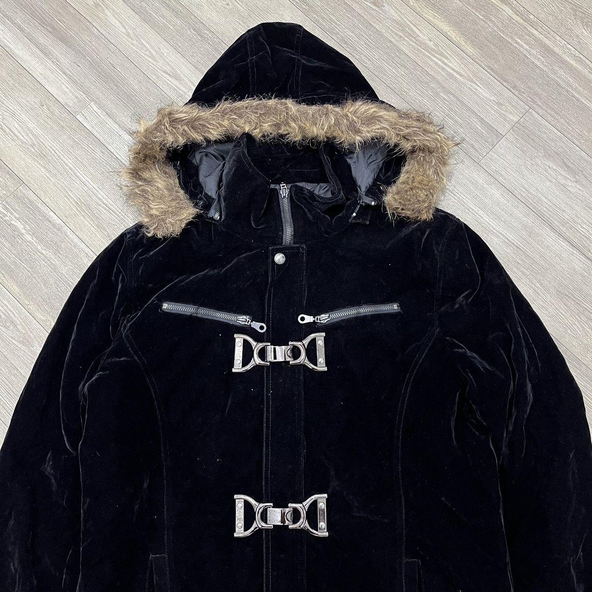 If Six Was Nine × In The Attic × Le Grande Bleu (L.G.B.) Vintage In The Attic Velour Fireman Parka Fur Jacket Size US L / EU 52-54 / 3 - 4 Thumbnail