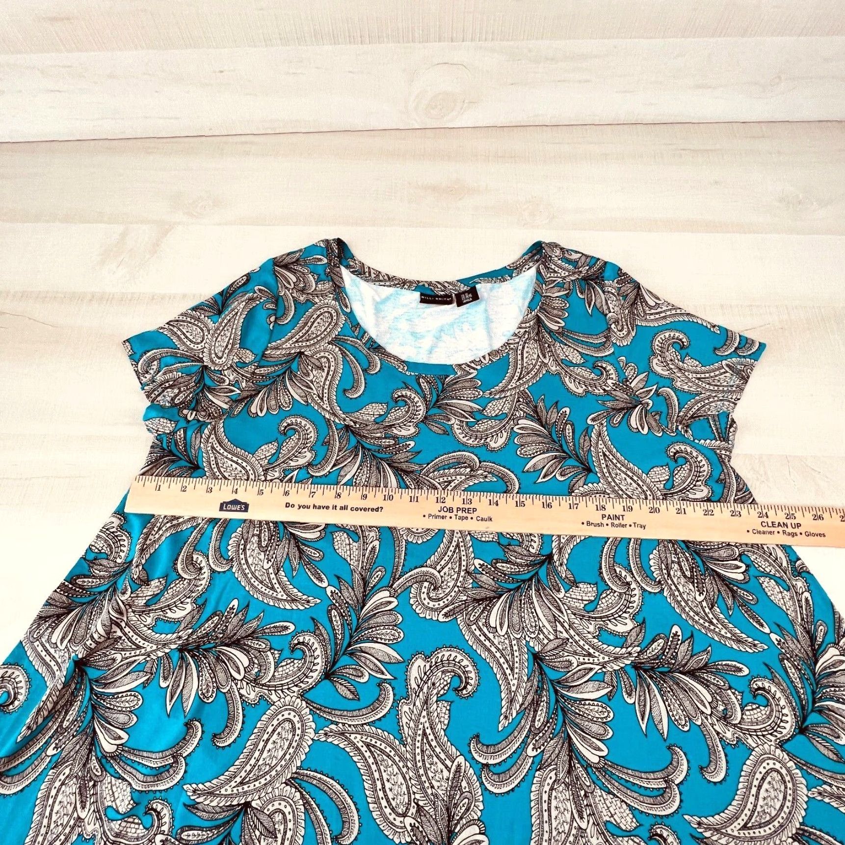 Willi Smith Willi Smith Blue Paisley Short Sleeve Blouse Womens 2X Size XXL / US 16-18 / IT 52-54 - 6 Thumbnail