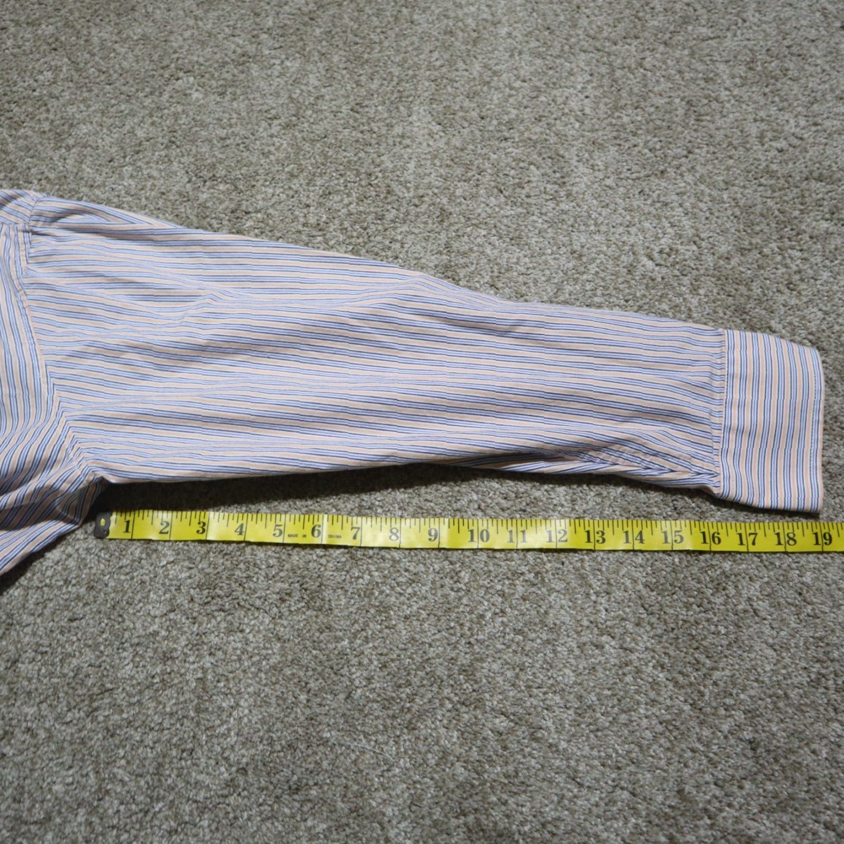 Izod IZOD Shirt Adult XL Button-Down Striped Blue White Multicolor Cotton Blend Flannel Long Sleeve Pockets Nostalgic Outdoor Classic Mens XL Shirt Size US XL / EU 56 / 4 - 7 Thumbnail
