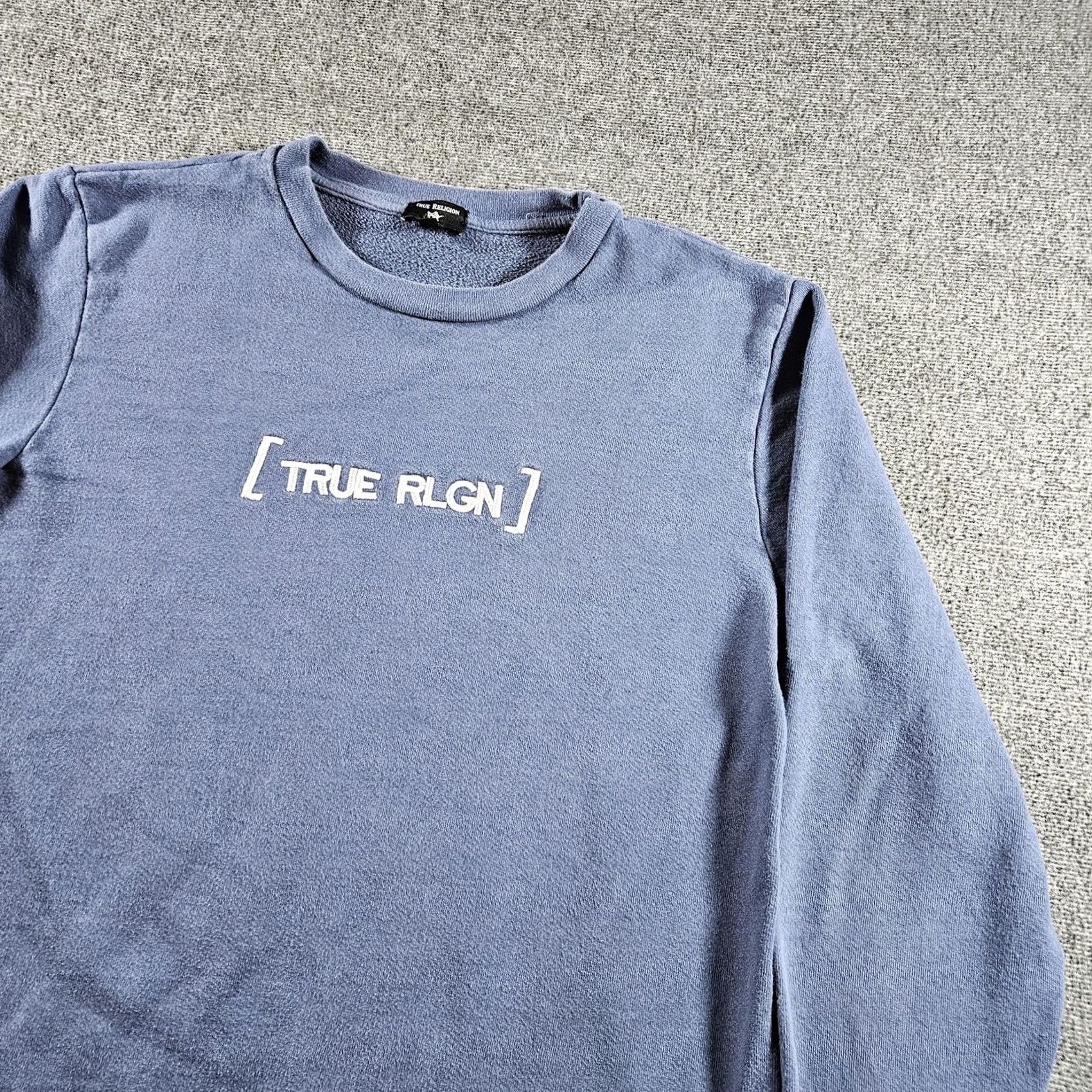True Religion True Religion Shirt Mens L Blue Sweatshirt Fleece Crewneck RLGN Made USA Size US L / EU 52-54 / 3 - 3 Thumbnail