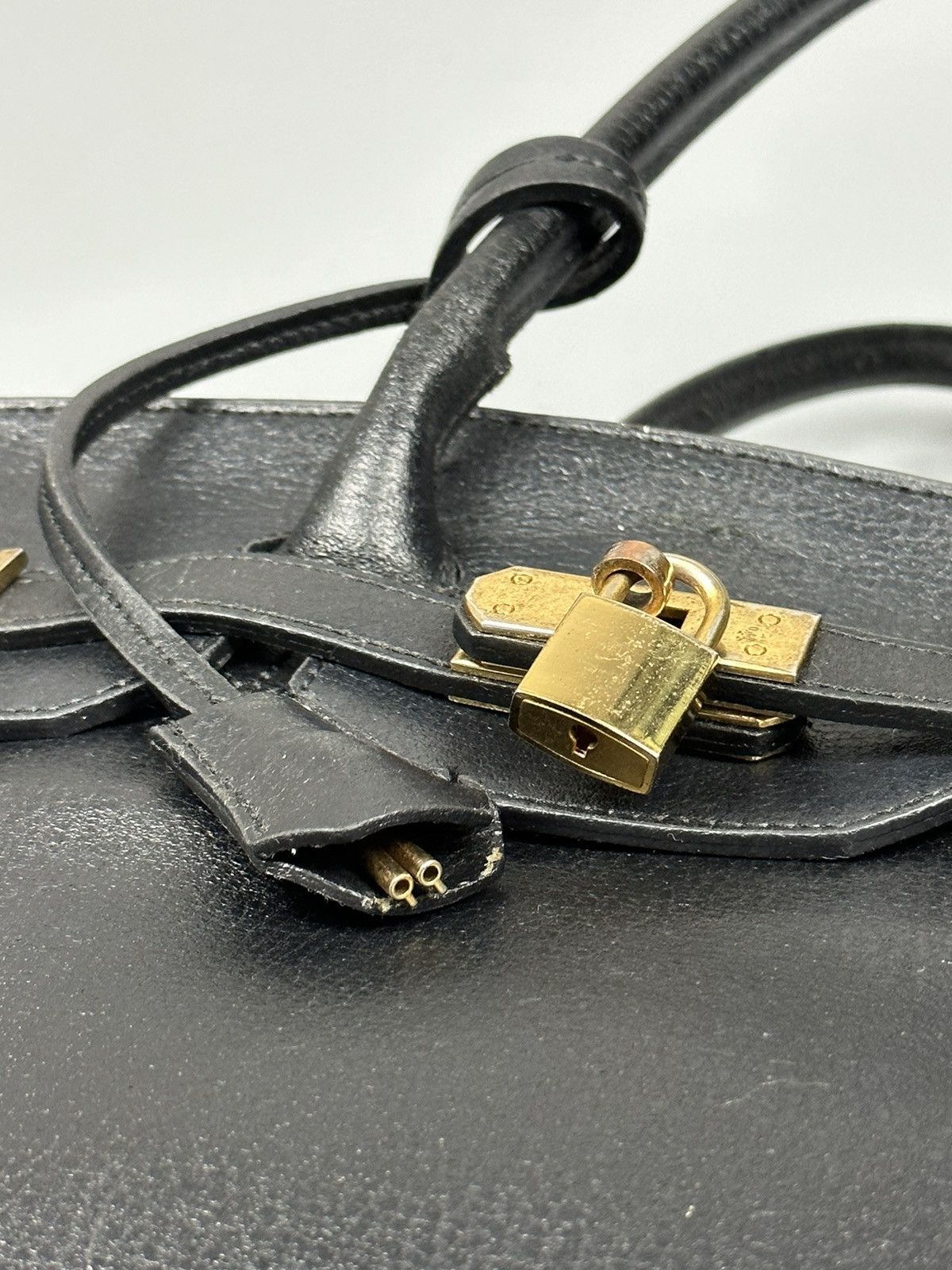 Handmade Hermes Birkin Inspired Custom Leather Handmade Bag Size ONE SIZE - 7 Thumbnail