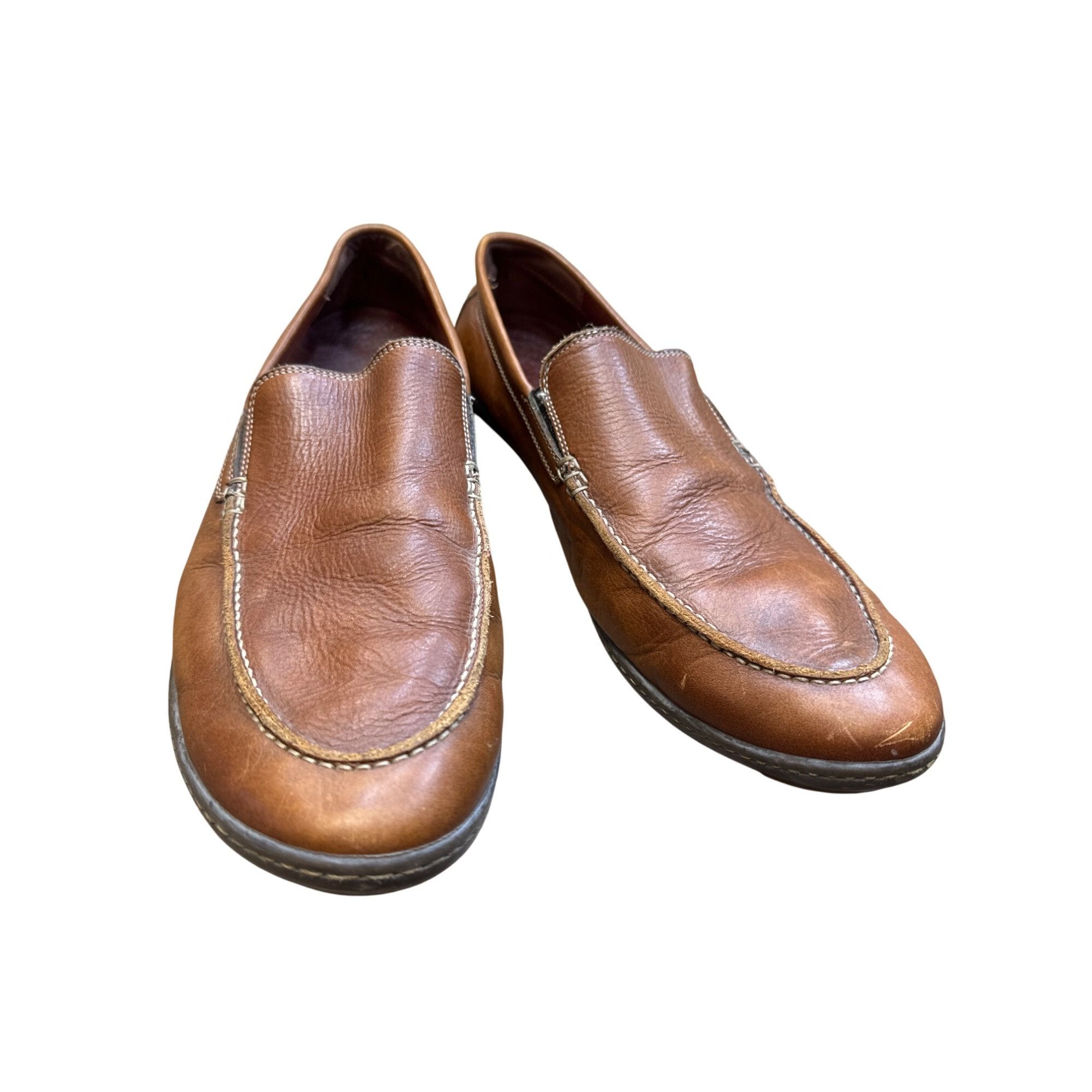Donald Pliner Donald J. Pliner mens brown leather slip on loafer shoes 10M Size US 10 / EU 43 - 1 Thumbnail