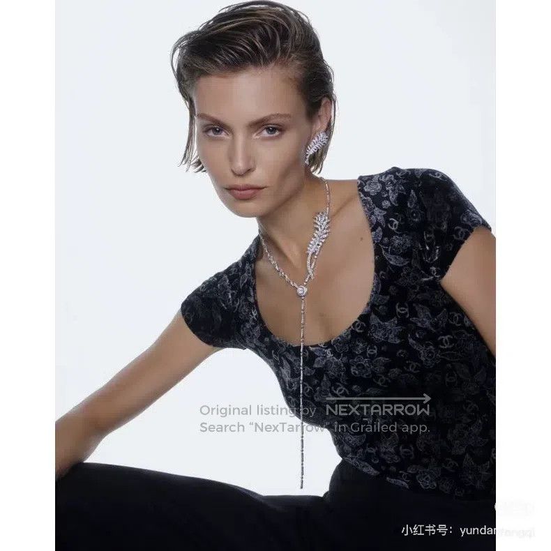 Chanel Chanel 24B velvet retro burnt flower velvet short-sleeved Size XXS / US 00 / IT 34 - 8 Thumbnail