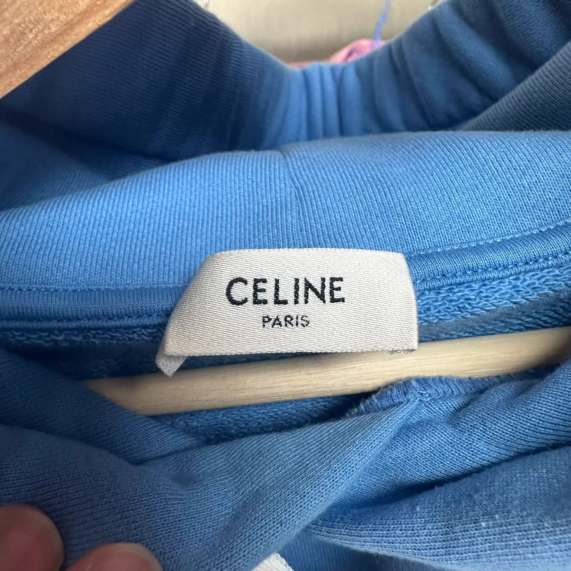 Celine CELINE Logo Print Hoodie Men's Gray Blue M Size US M / EU 48-50 / 2 - 3 Thumbnail