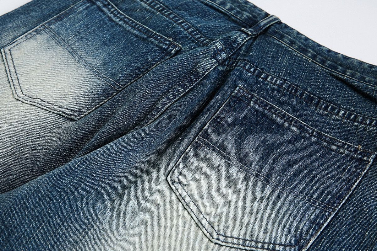 Vintage Men's trendy loose-fitting bamboo-patterned retro jeans Size US 32 / EU 48 - 4 Thumbnail