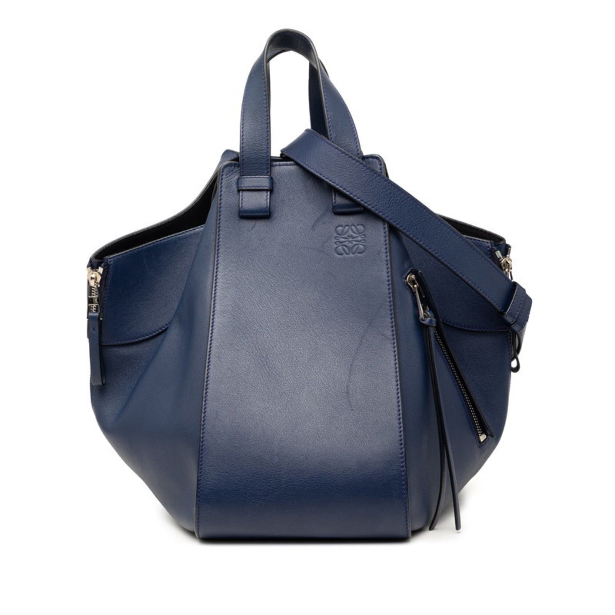 Loewe Loewe Anagram Hammock Medium Handbag Shoulder Bag Drawstring 2-Way Navy Leather Women's LOEWE Size ONE SIZE - 1 Thumbnail