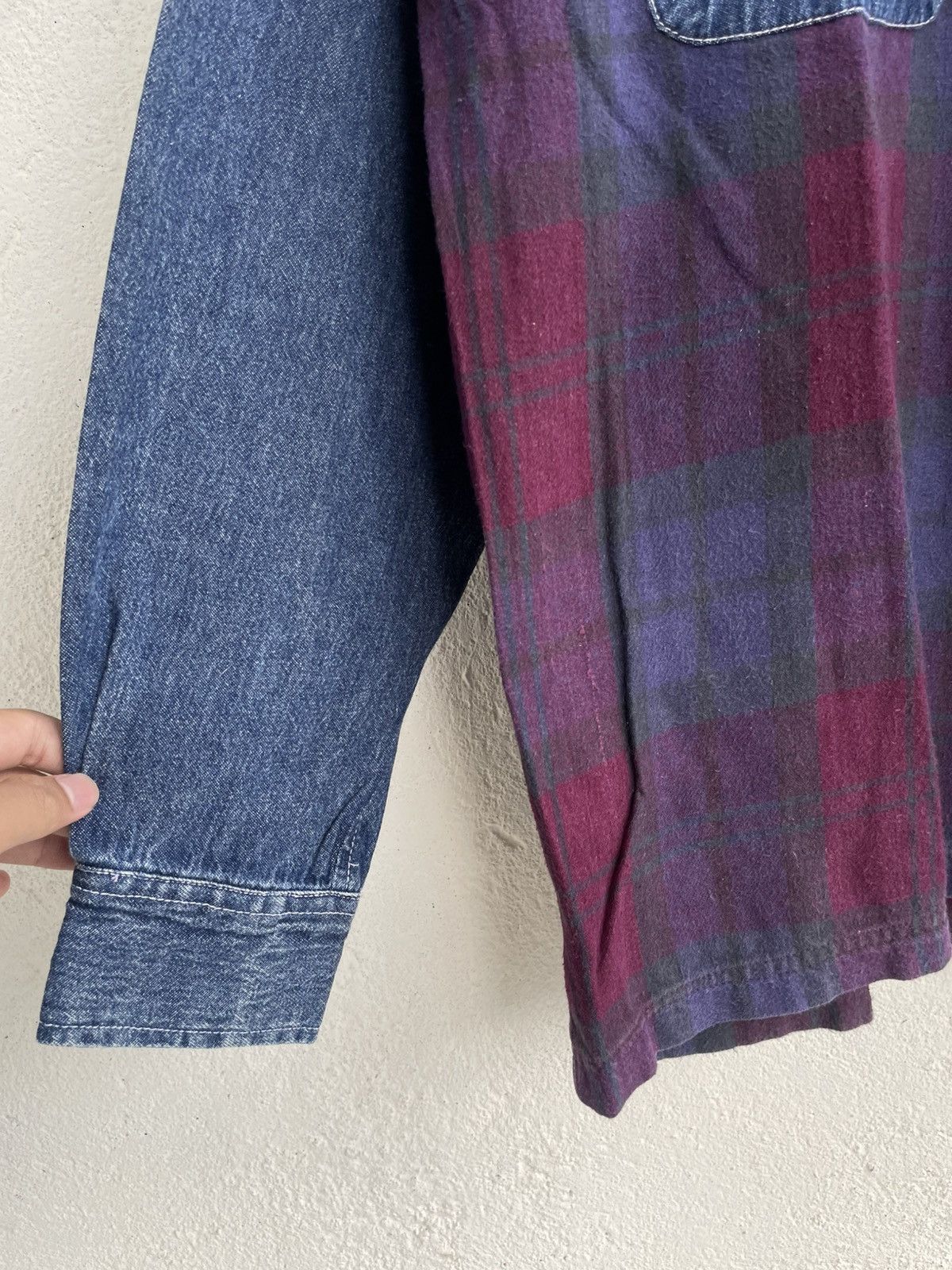 If Six Was Nine 2000s Hysteric Plaid Denim Flannel Y2K LGB RRL LGB japan Cdg Size US XXL / EU 58 / 5 - 4 Thumbnail