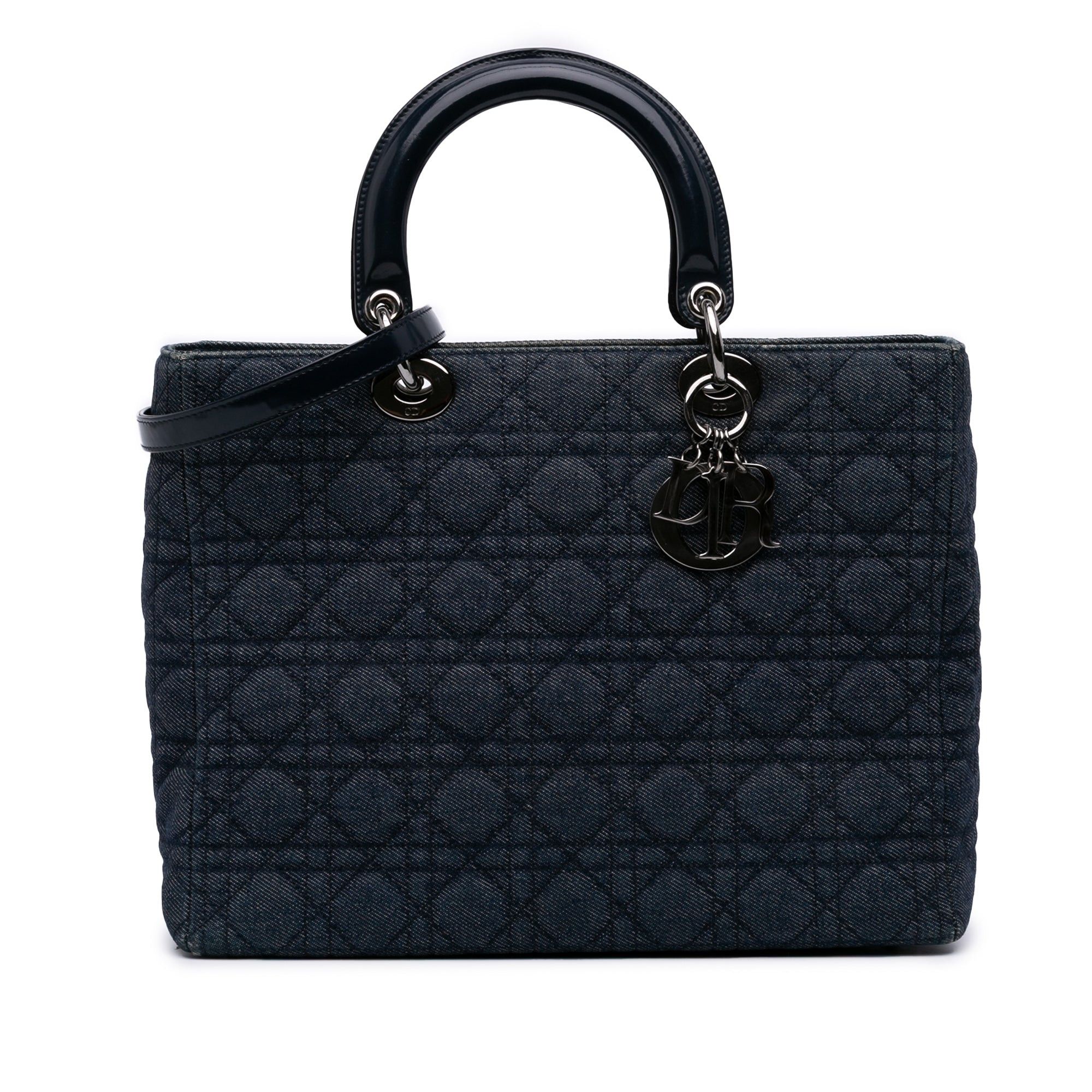 Dior Large Denim Cannage Lady Dior Size ONE SIZE - 1 Thumbnail