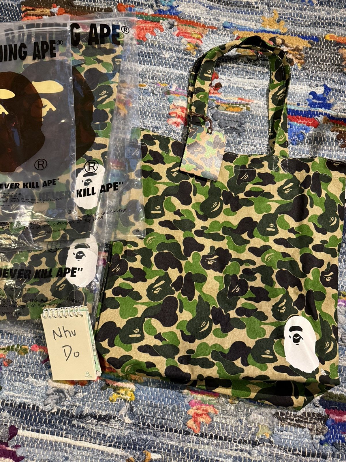 Bape A BATHNIG APE - ABC CAMO TOTE BAG - green Camo 1K80189010 Size ONE SIZE - 1 Thumbnail