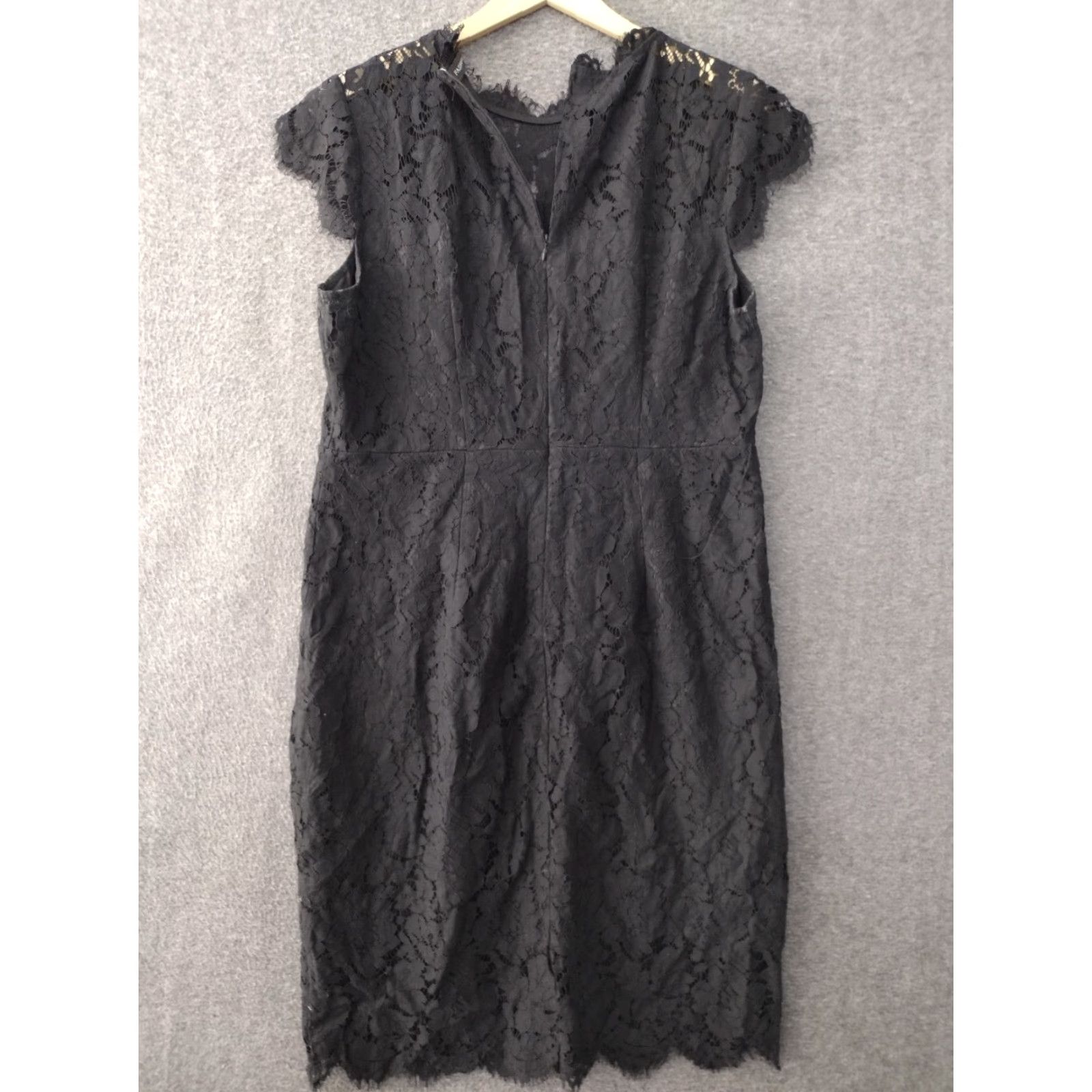 Vintage FASHION Women's Sleeveless Lace Floral Elegant Cocktail Dress XL Crew Neck Knee Maxi Black Floral Event Party/Cocktail Women XL Lace Floral dress Size XL / US 12-14 / IT 48-50 - 2 Thumbnail