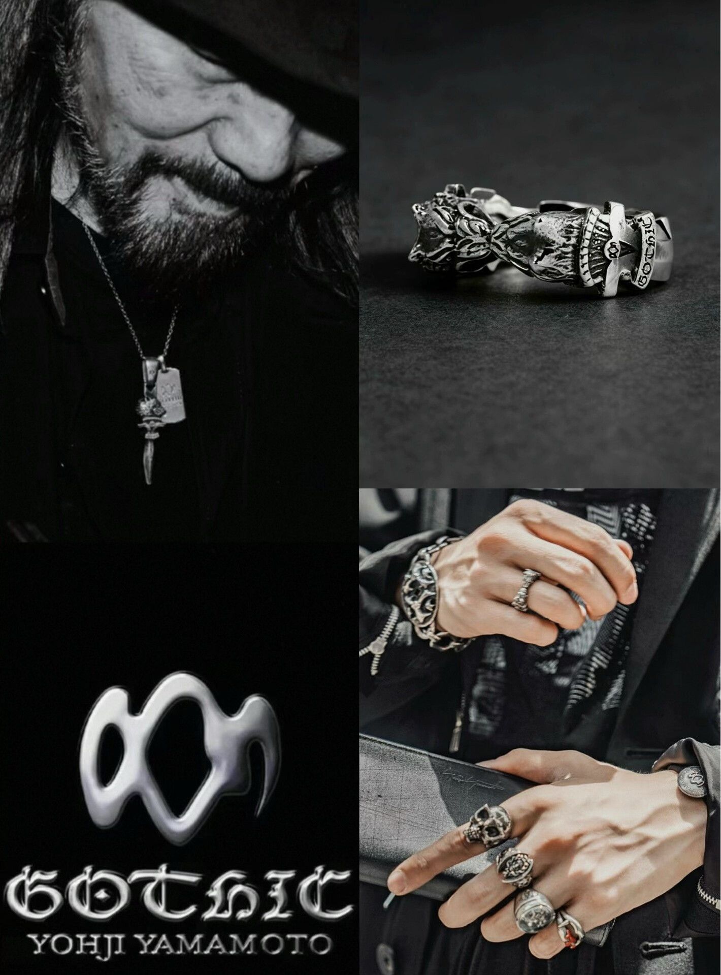 Yohji Yamamoto YOHJI YAMAMOTO GOTHIC WOLF DAGGER PENDANT WITH CHAN